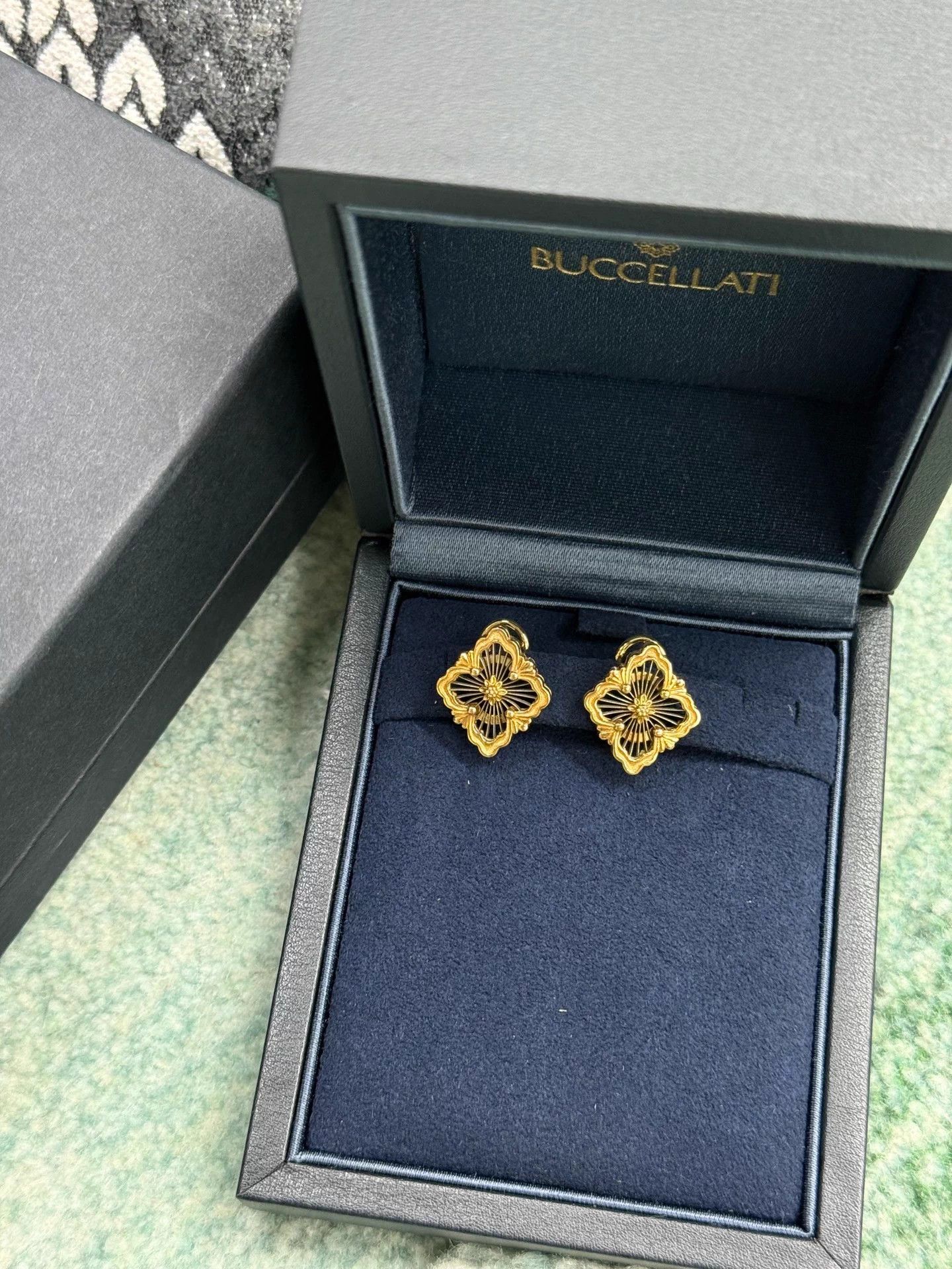 Buccellati Buccellati OPERA Tulle Agate Lace Openwork Earrings w/ Box Size ONE SIZE - 1 Thumbnail