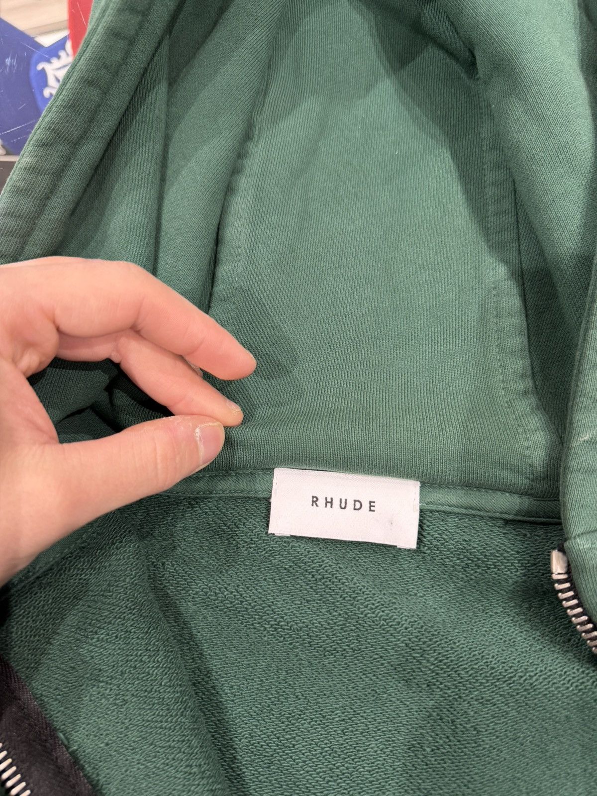Rhude Rhude Raglan Zip Hoodie Green Size: L Size US L / EU 52-54 / 3 - 5 Thumbnail