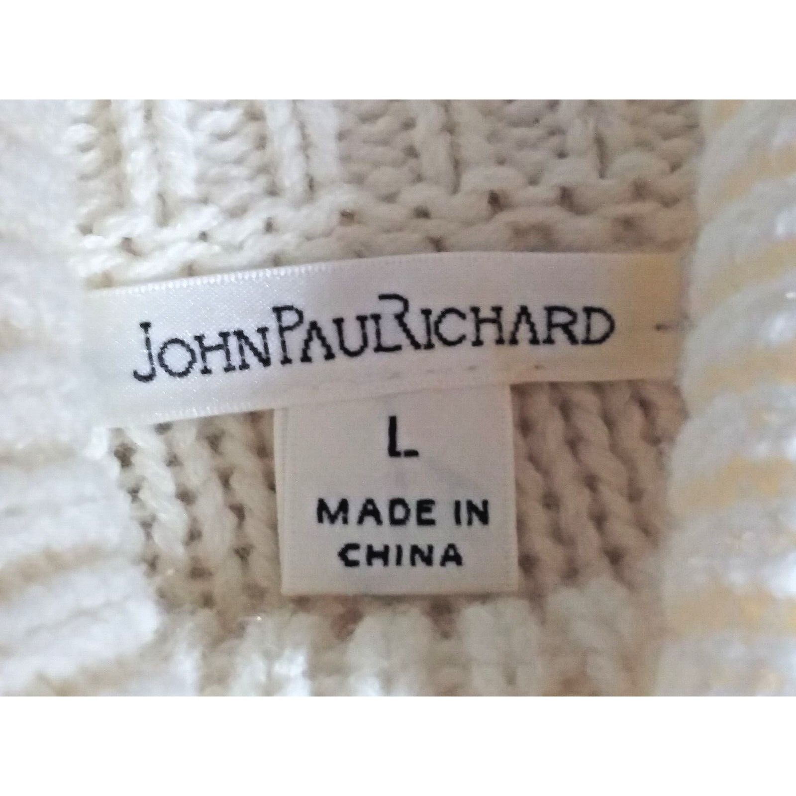 Designer JOHN PAUL RICHARD Sweater Cowl Neck Women's Large Ivory Size L / US 10 / IT 46 - 8 Thumbnail