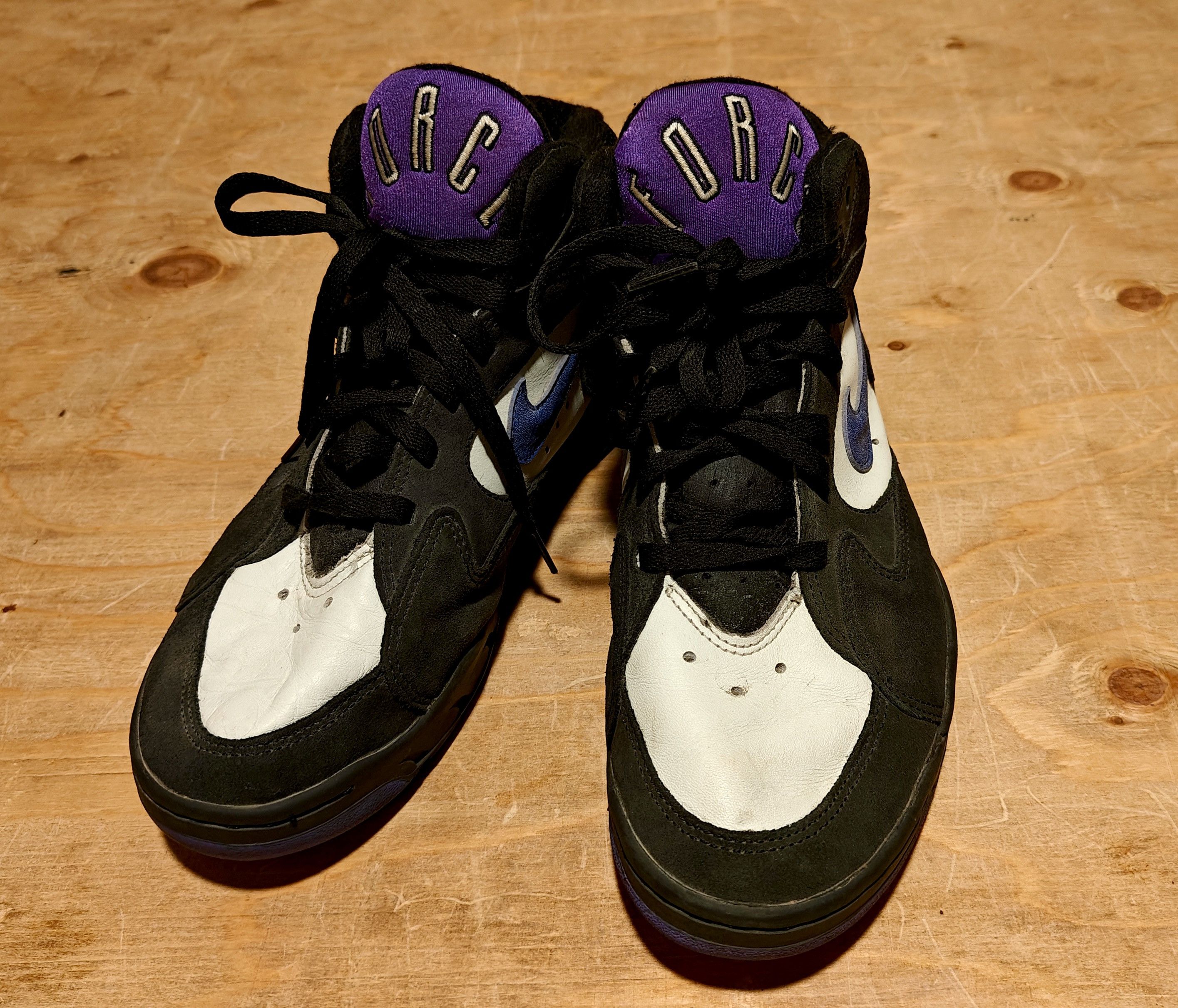 Nike × Vintage Vtg 1993 Nike Force Air Jordan black purple basketball shoes Size US 9 / EU 42 - 2 Thumbnail