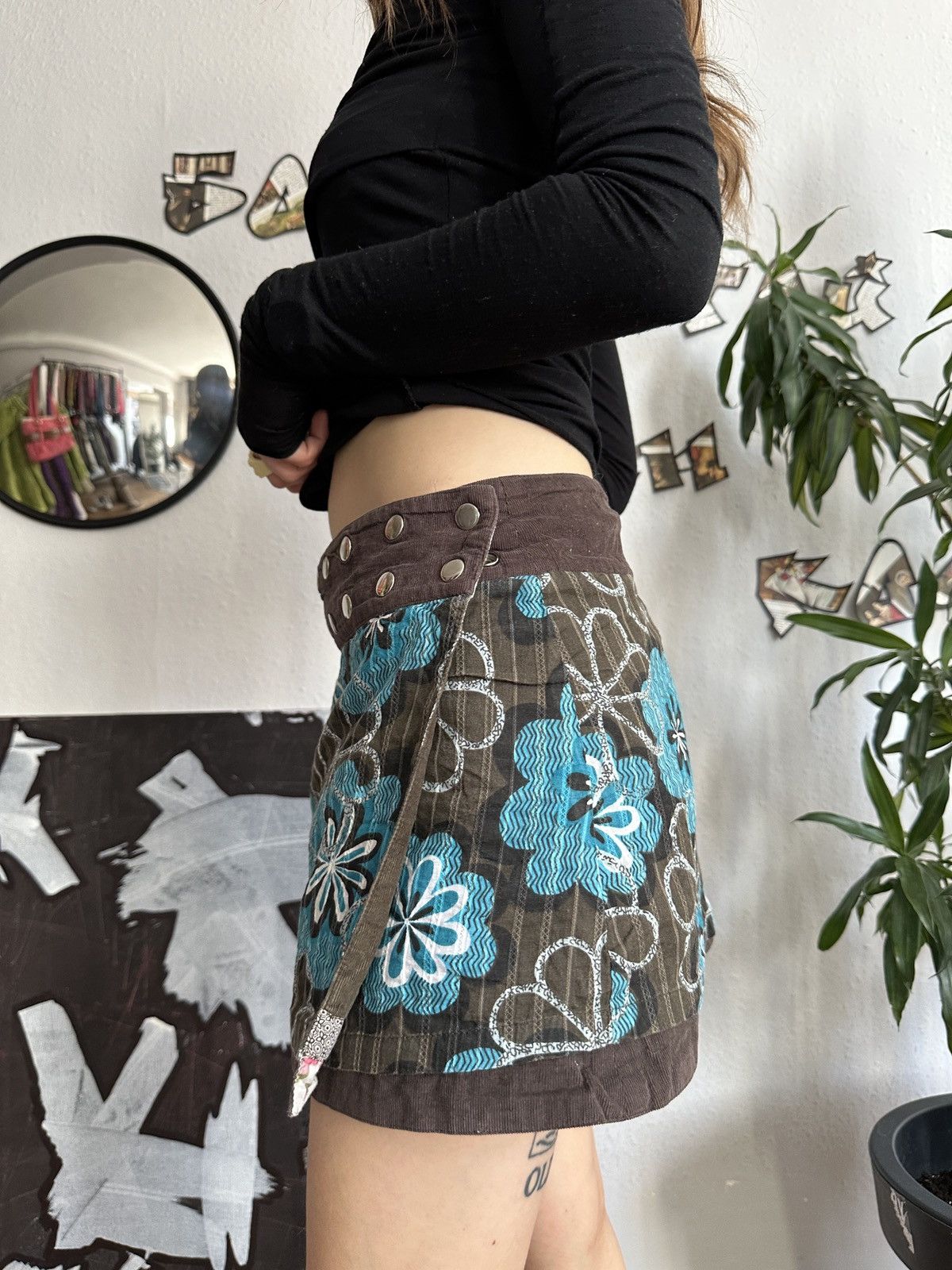 Japanese Brand × Vintage Vintage Reversible Moshiki Mini skirt Y2K Japanese Style Size 32" / US 10 / IT 46 - 11 Thumbnail
