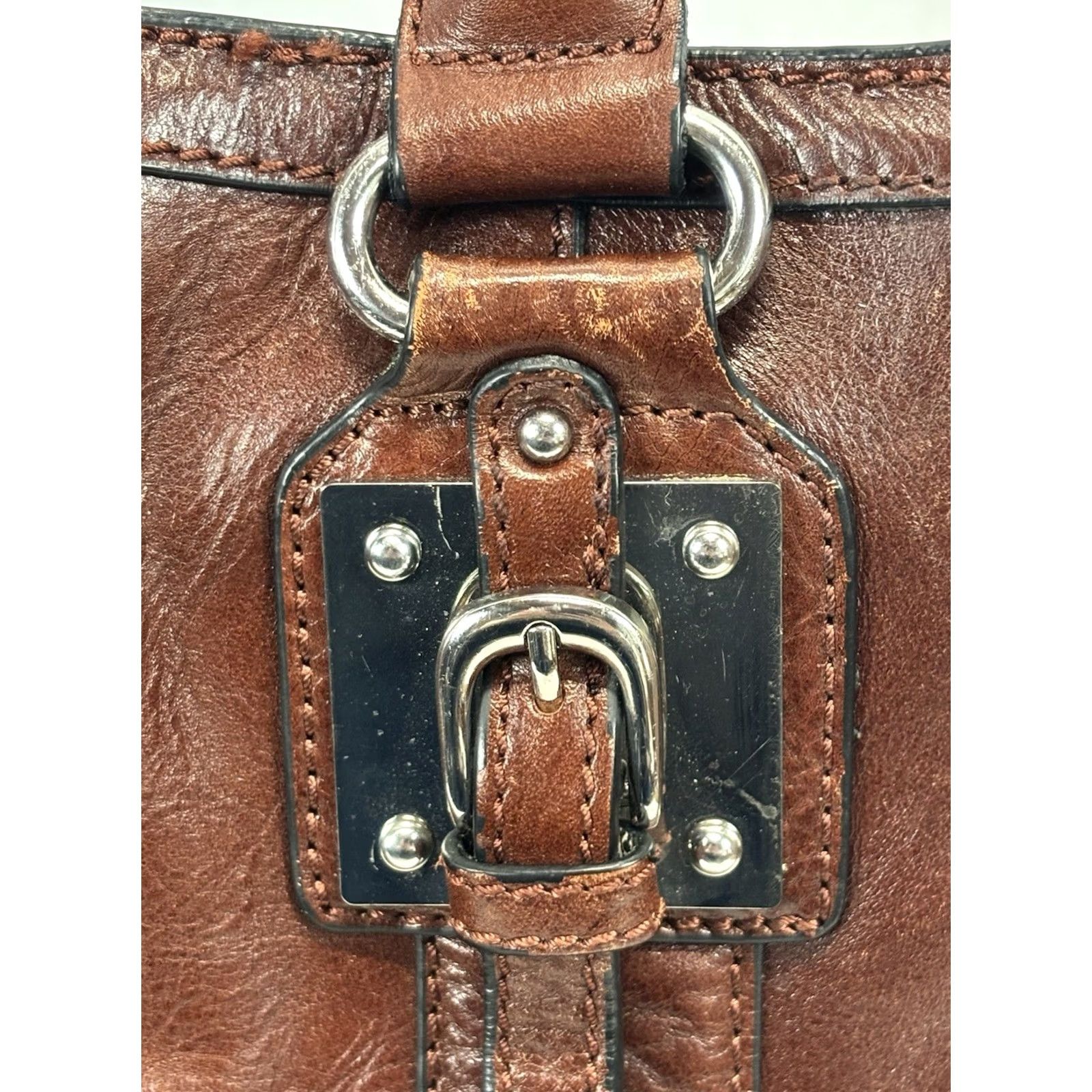 Vintage VINTAGE Pelle Studio Burgundy Leather Shoulder Bag Purse Oxblood Read Women Medium Leather Shopper/Shoulder Bag 13x12x4.5in Womens Size ONE SIZE - 4 Thumbnail