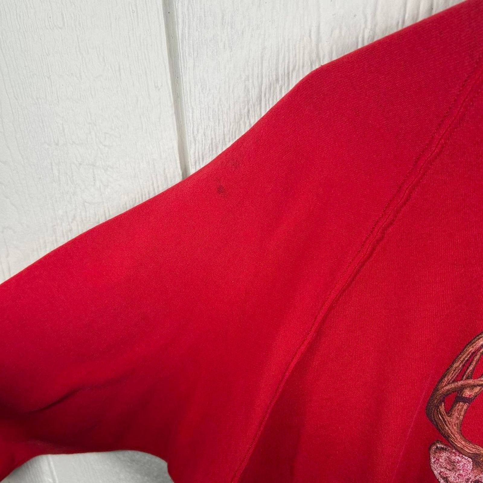 Fruit Of The Loom Vintage 90’s Red Buck Hunting Nature Crewneck Size X-Large Size US XL / EU 56 / 4 - 4 Thumbnail