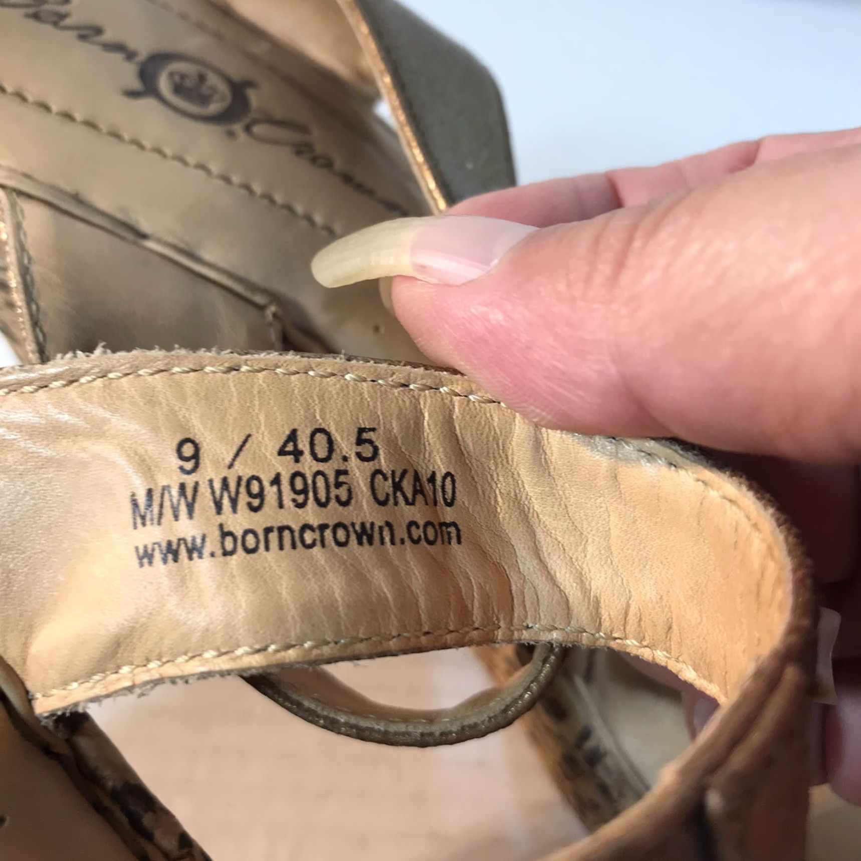 Born VINTAGE Born Crown Wedge Slides Womens Size 9 Leather Gold 4in Heel Casual Boho Size US 9 / IT 39 - 7 Thumbnail