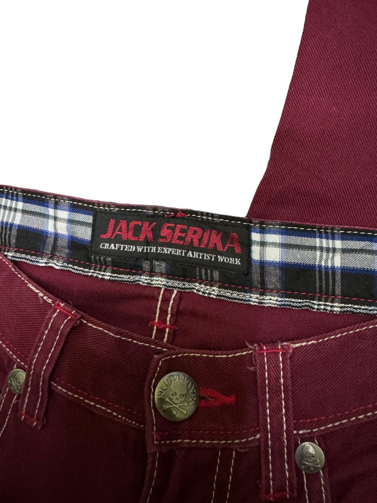 Hysteric Glamour Vintage Jack Serika Burgundy Jeans Streetwear Japan Style Size US 29 - 12 Thumbnail