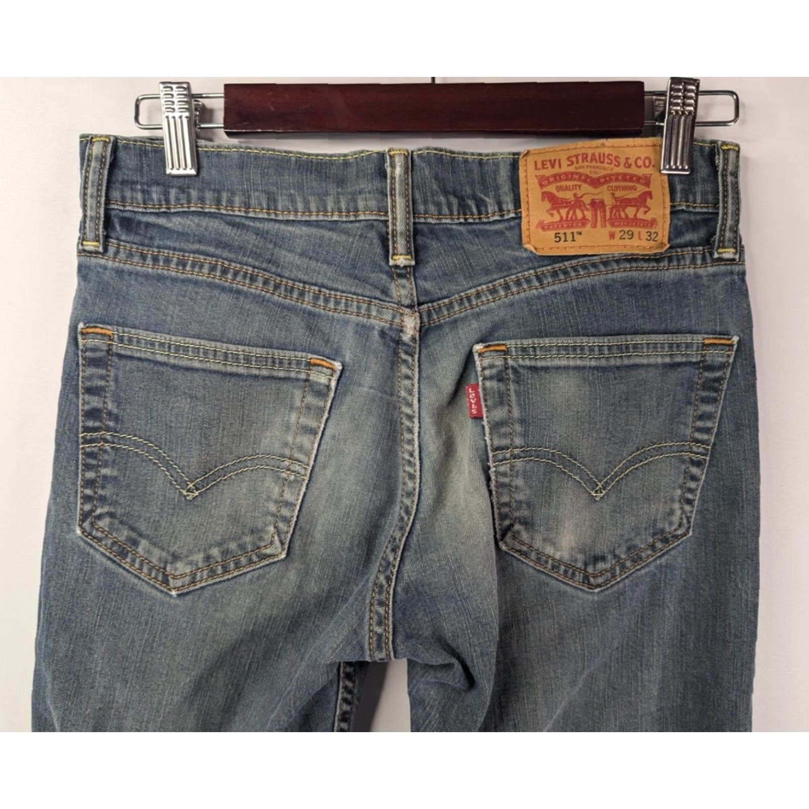 Levi's Levi's Jeans Slim Levi's 511 28x29 511 Slim Jeans Men 28x29 Distressed Blue Denim 5-Pocket Button Zip Size US 28 / EU 44 - 6 Thumbnail