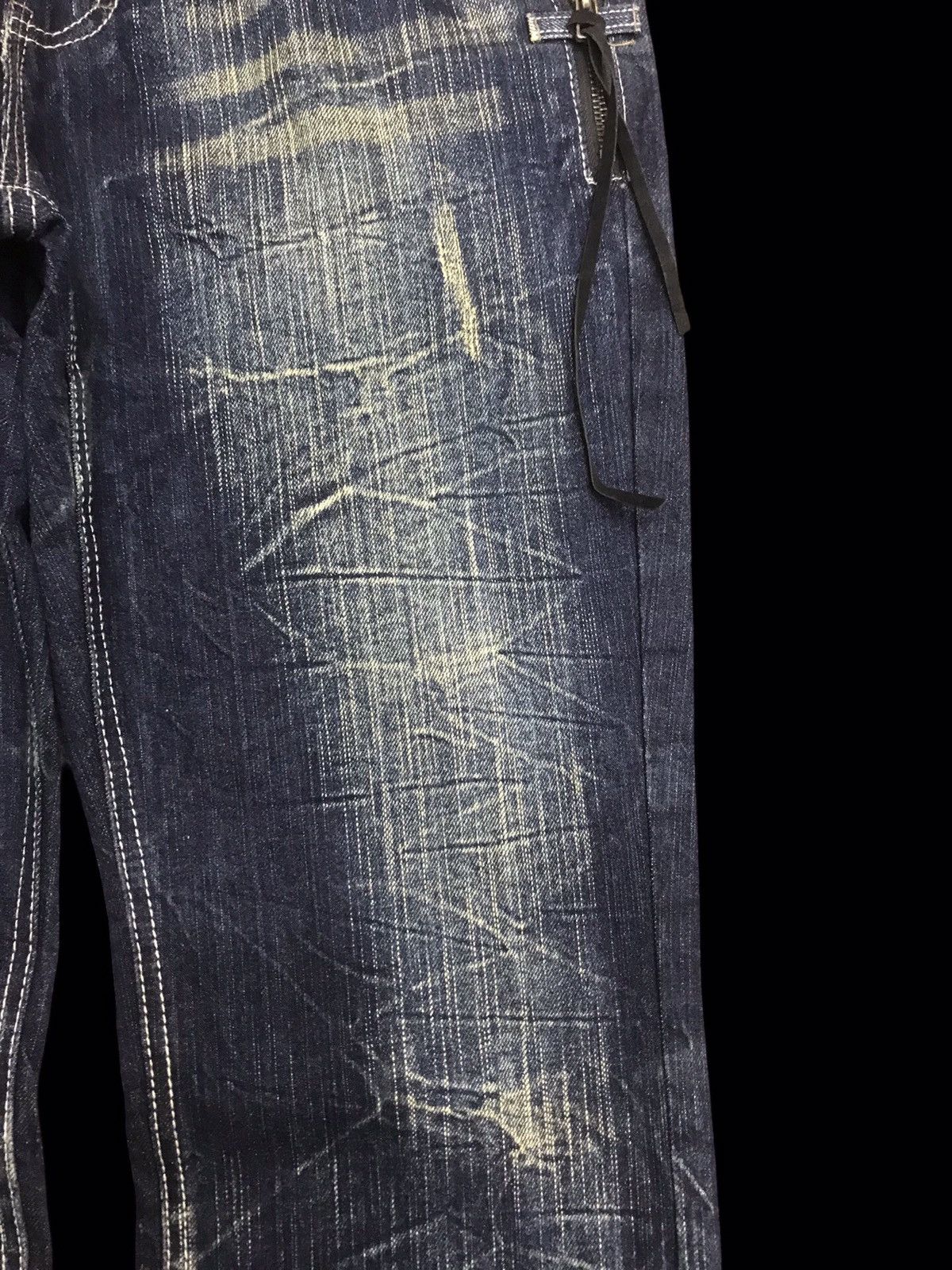 Japanese Brand 💥DOUBLE WAIST💥BLOW BY BLUE INDIGO CRAZY FADES DENIM F314 Size US 33 - 5 Thumbnail