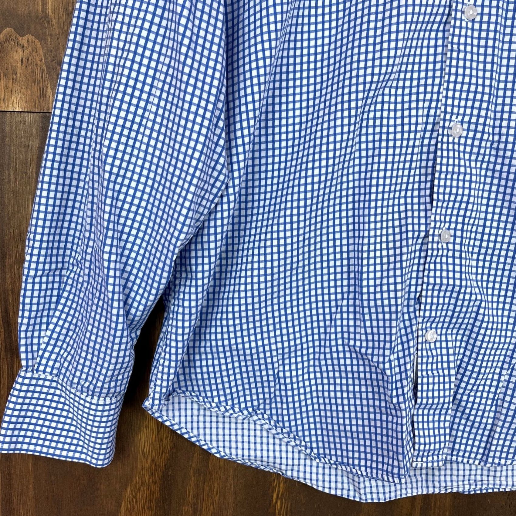 Peter Millar Peter Millar Mens Polo White Blue Checkered Long Sleeve Button Down Large Size US L / EU 52-54 / 3 - 3 Thumbnail