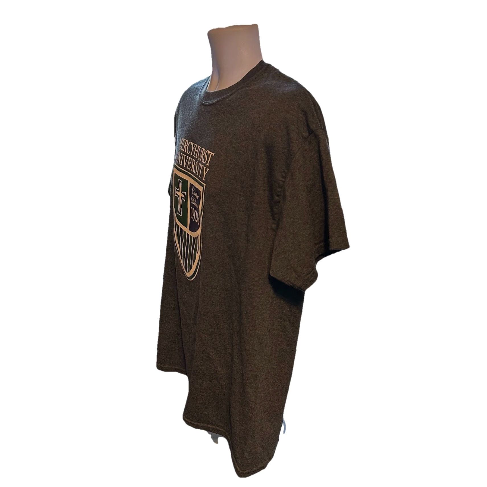Gildan Mercyhurst University Shirt Men L Heather Gray Short Sleeve Crew Neck Graphic Print Logo University Sports 2010s Gildan Ultra Cotton Size US L / EU 52-54 / 3 - 3 Thumbnail