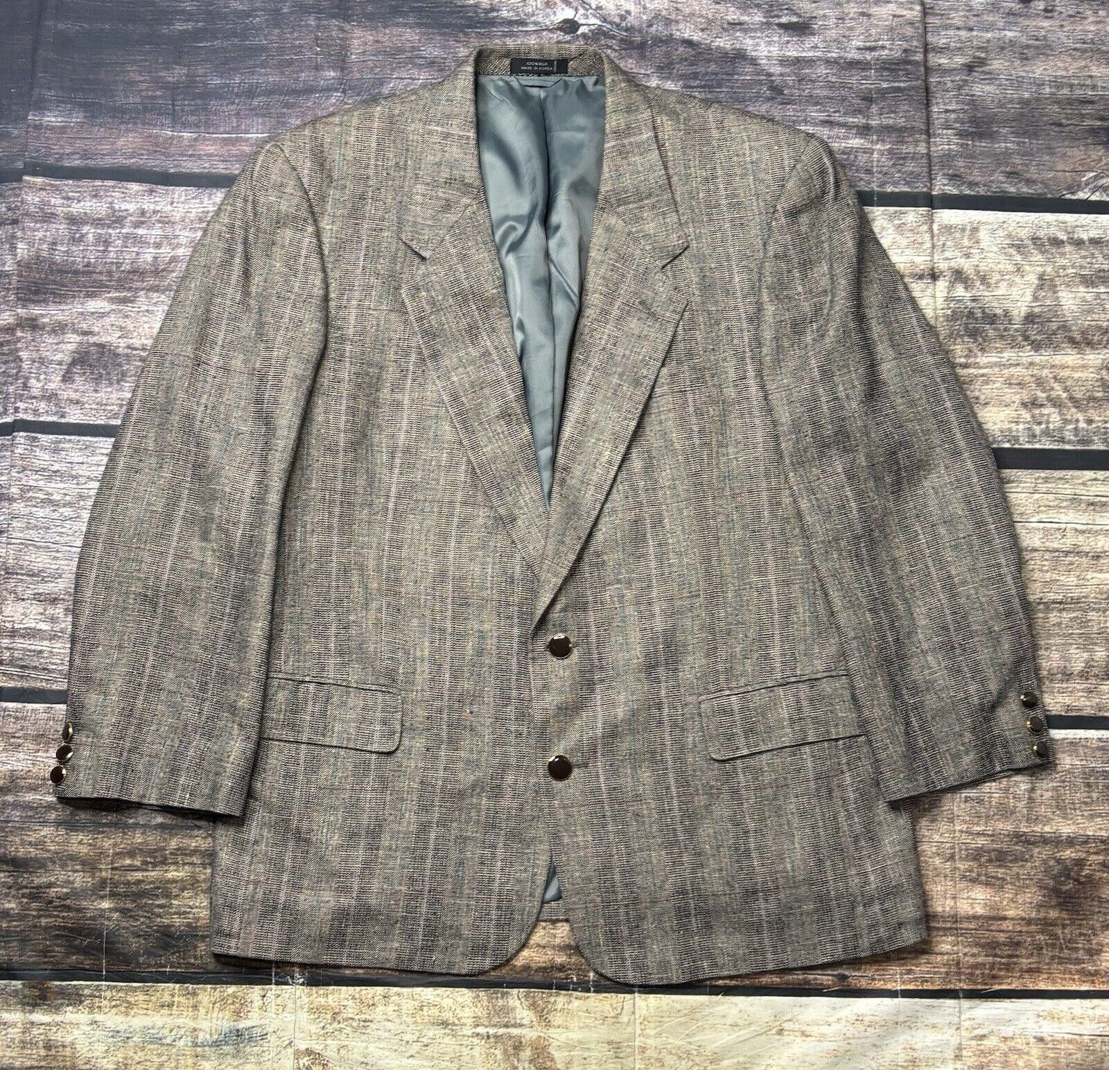 Other Moda Prima 100% Silk Blazer Jacket Men's 42R Plaid Twill Size 42R - 1 Thumbnail