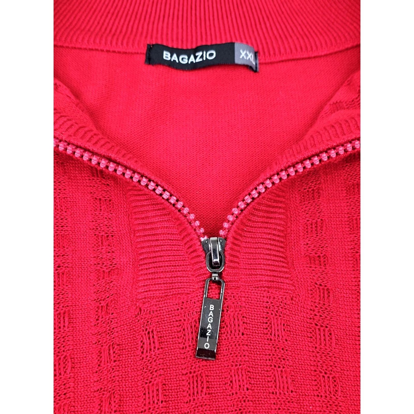 Vintage Bagazio 1/4 Zip Knit Sweater Men XXL – Red & Black – Acrylic Ribbed Panel – Vintage: No – Casual Hu/H Hip Hop Size US XXL / EU 58 / 5 - 4 Thumbnail