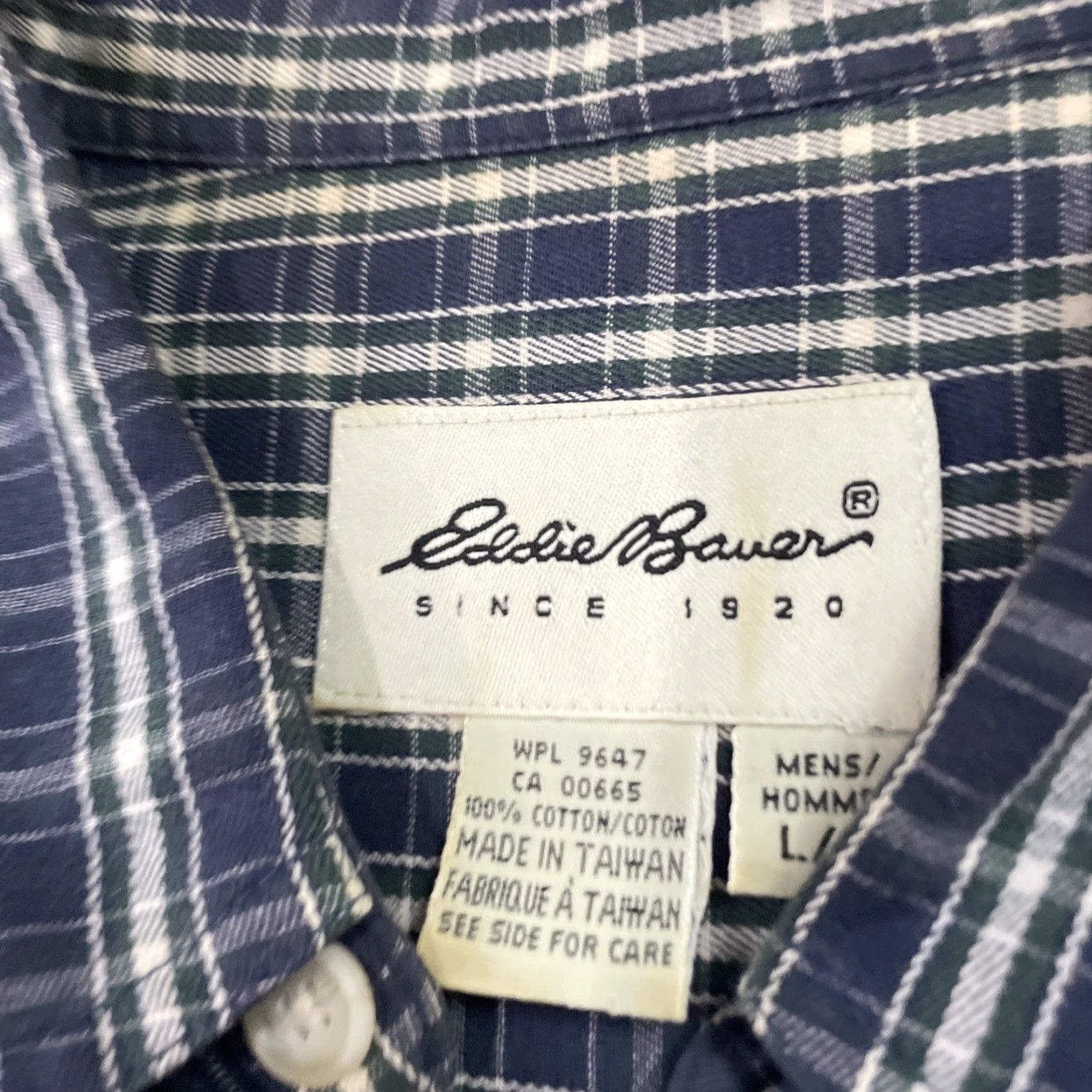 Eddie Bauer VINTAGE Eddie Bauer Button-Up Shirt Men L Blue Green Plaid Outdoors Camp Oxford Casual Workwear 90s Y2K Mens Size US L / EU 52-54 / 3 - 5 Thumbnail