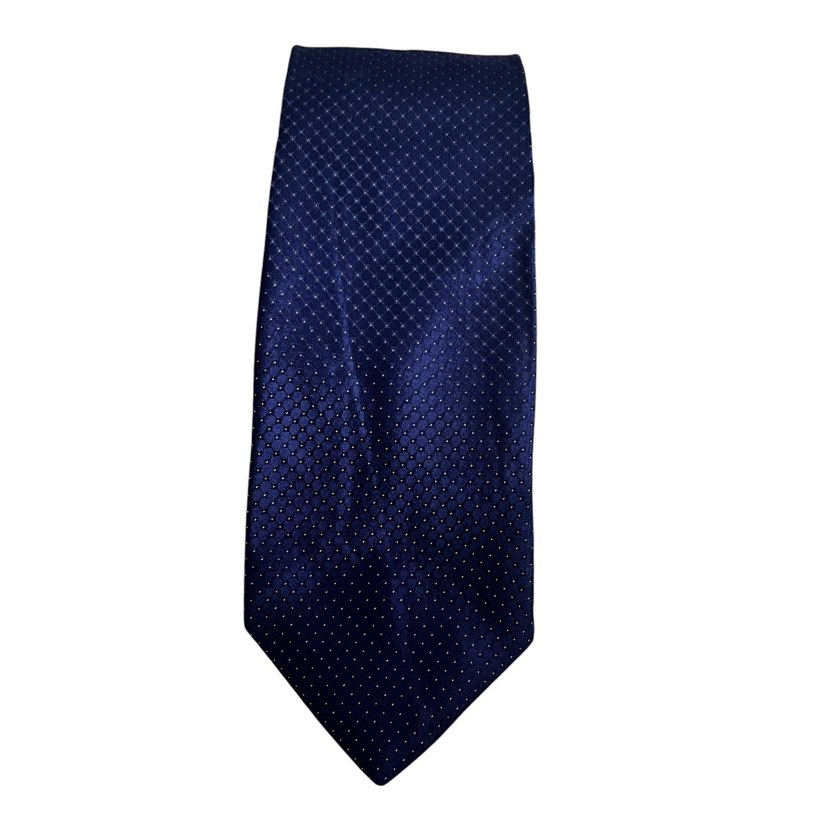 Michael Kors Michael Kors Designer Blue 100% Silk Basketweave Pattern Tie Size ONE SIZE - 1 Thumbnail
