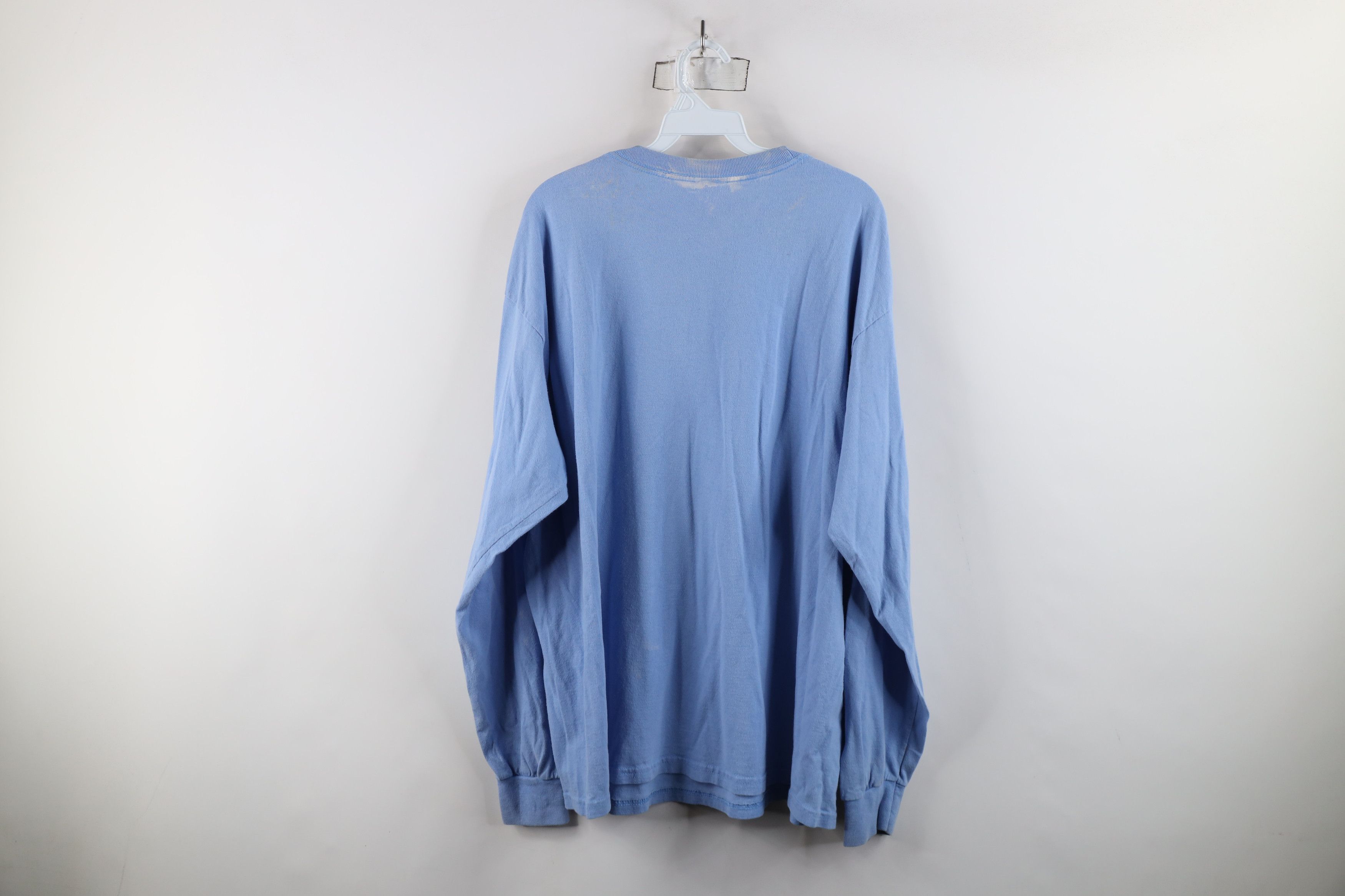 Vintage Vintage 90s Streetwear Long Sleeve T-Shirt Carolina Blue Size US XXL / EU 58 / 5 - 11 Thumbnail