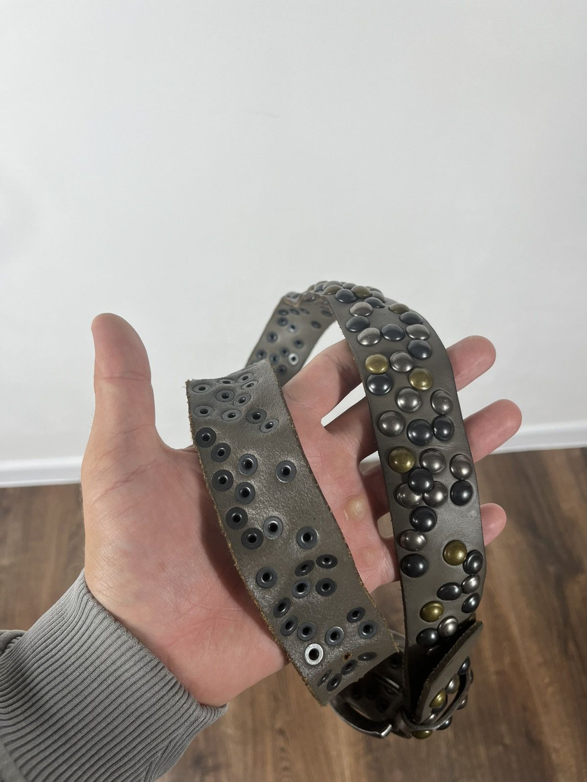 Other Avant-Garde Studded Leather Belt with Multicolor Rivets Size ONE SIZE - 12 Thumbnail