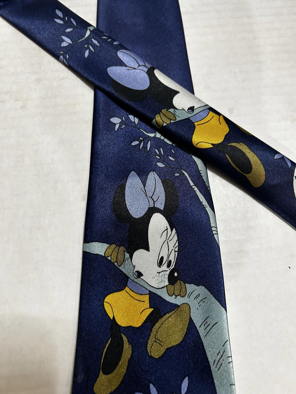 Disney Vintage 90s Disney Mickey & Minnie Mouse SAtinNecktie Size ONE SIZE - 2 Thumbnail