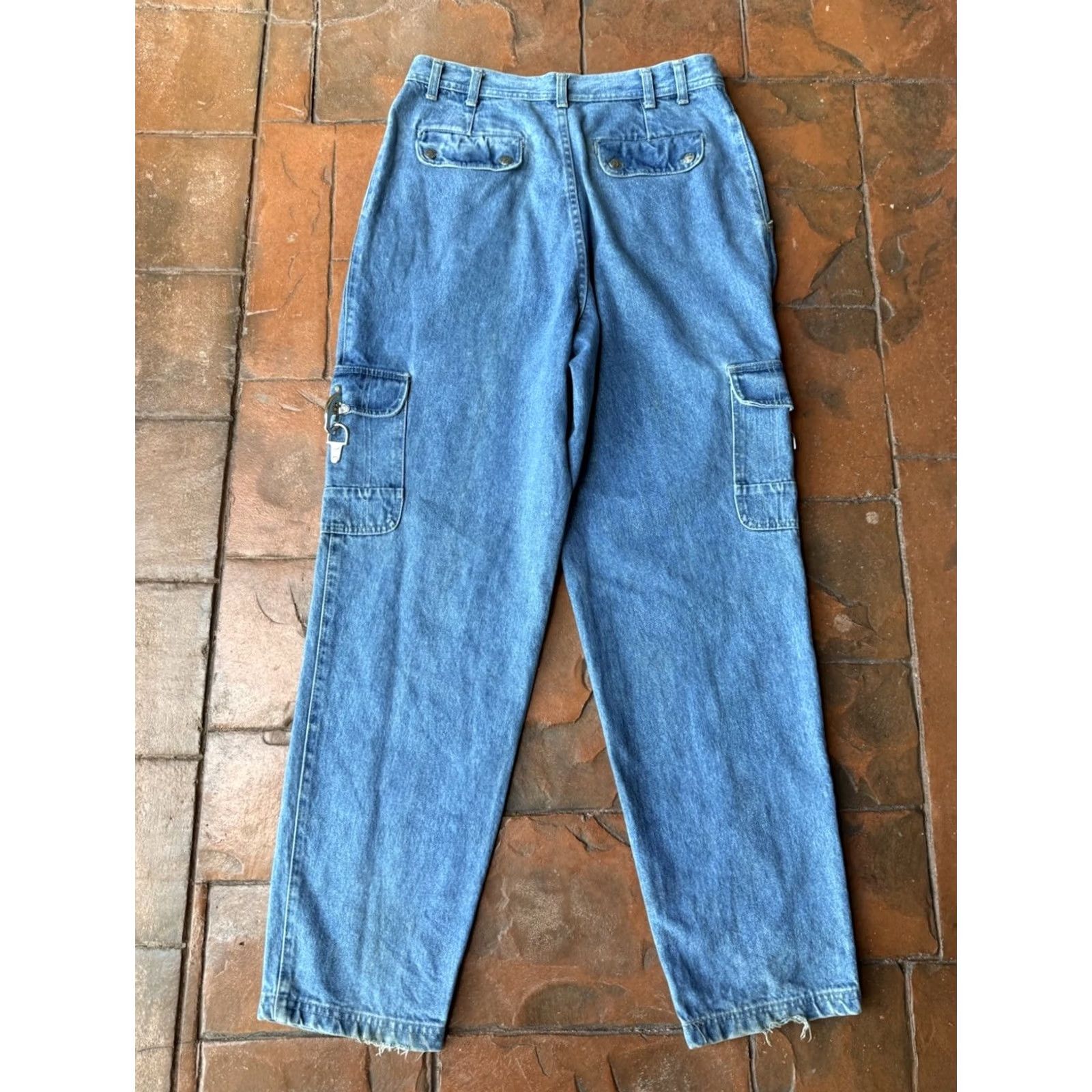 Vintage VINTAGE Kansas Jeans Cargo Baggy Distressed 90s Y2K Mens 36x33 Blue Cotton Straight Relaxed Cargo Pocket 33 Inseam Mens Size US 36 / EU 52 - 2 Thumbnail