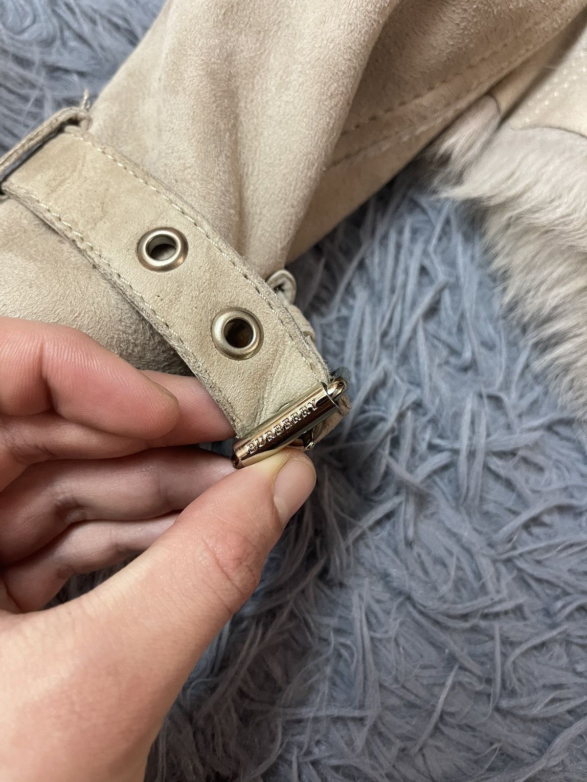 Burberry × Genuine Leather Burberry real fur + Leather fuzzy shearling biker jacket Size S / US 4 / IT 40 - 16 Thumbnail