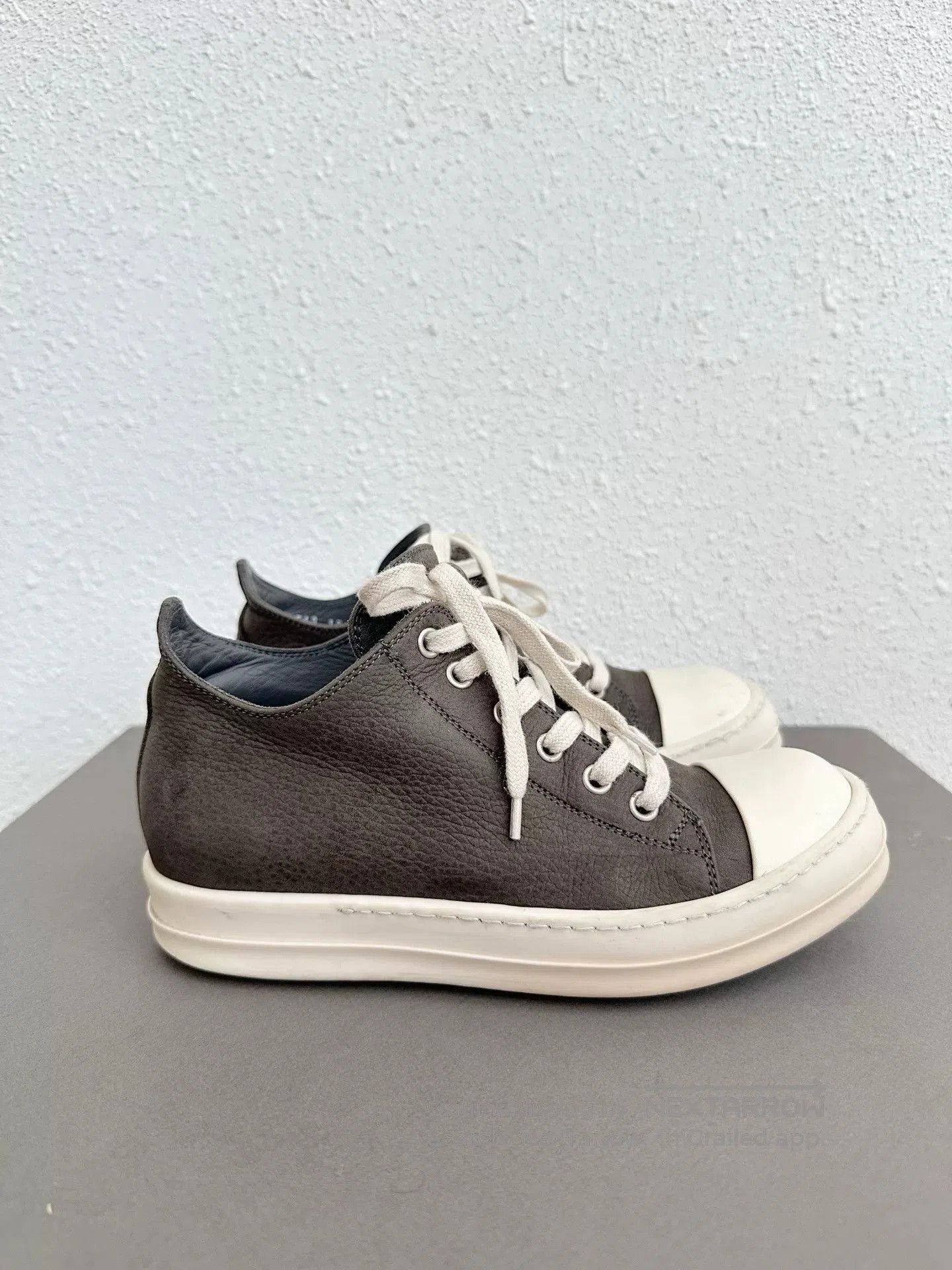 Rick Owens Rick Owens Low Top Gray Pebbled Leather. Size US 6 / IT 36 - 1 Thumbnail