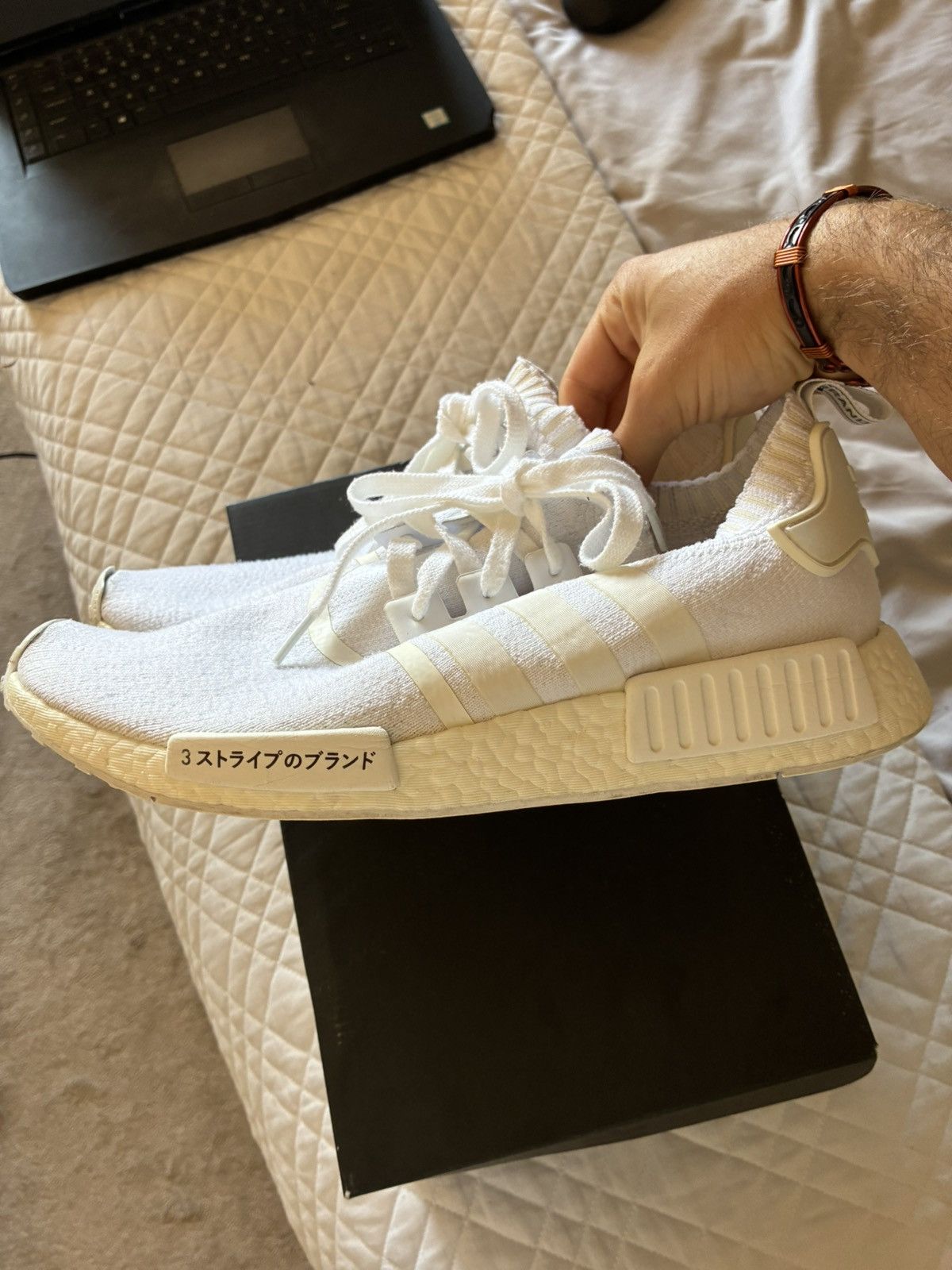 Adidas NMD R1 Triple White Size US 10.5 / EU 43-44 - 5 Thumbnail