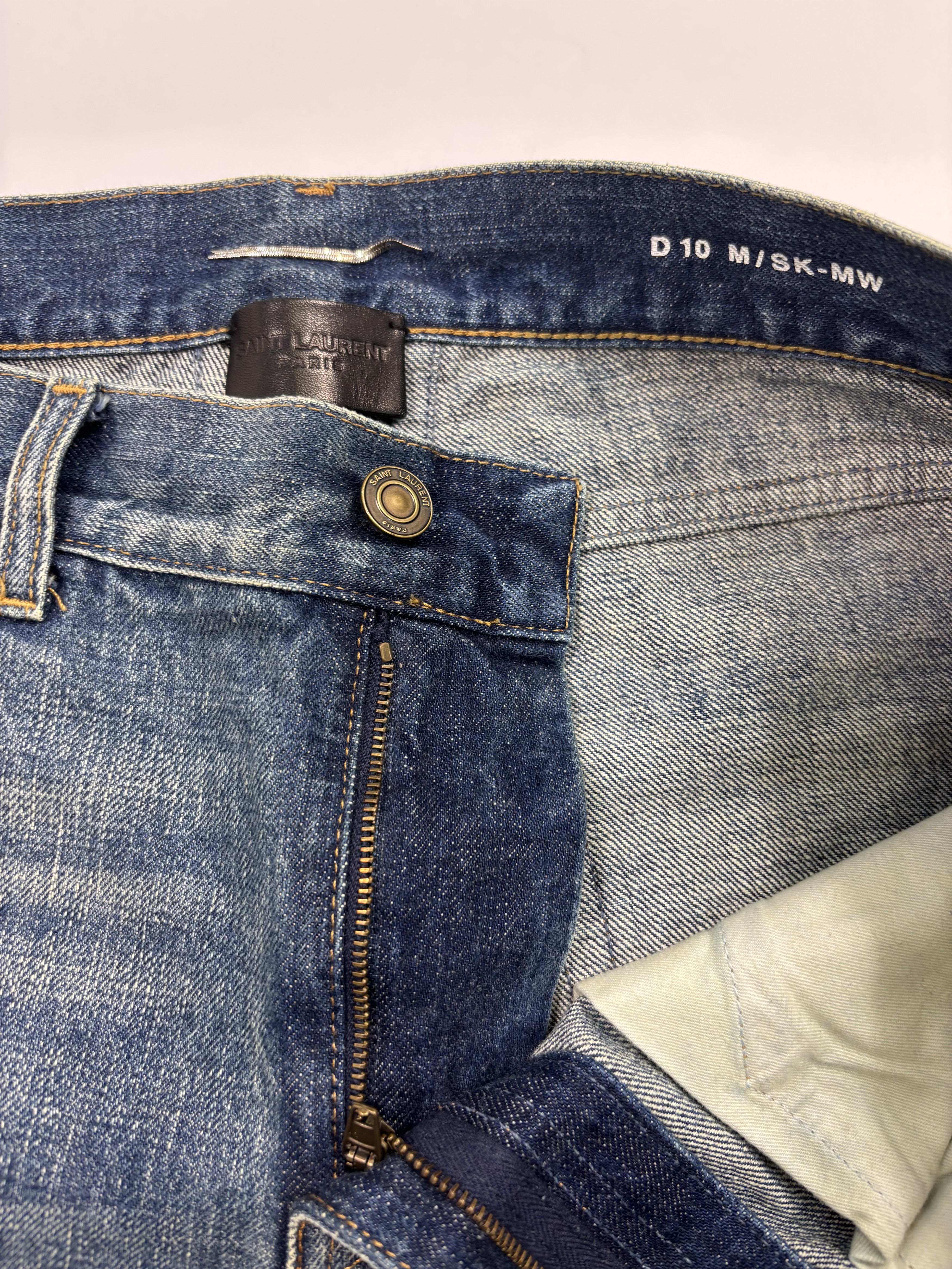 Saint Laurent Paris Saint Laurent Distressed Blue Pants Size US 32 / EU 48 - 2 Thumbnail
