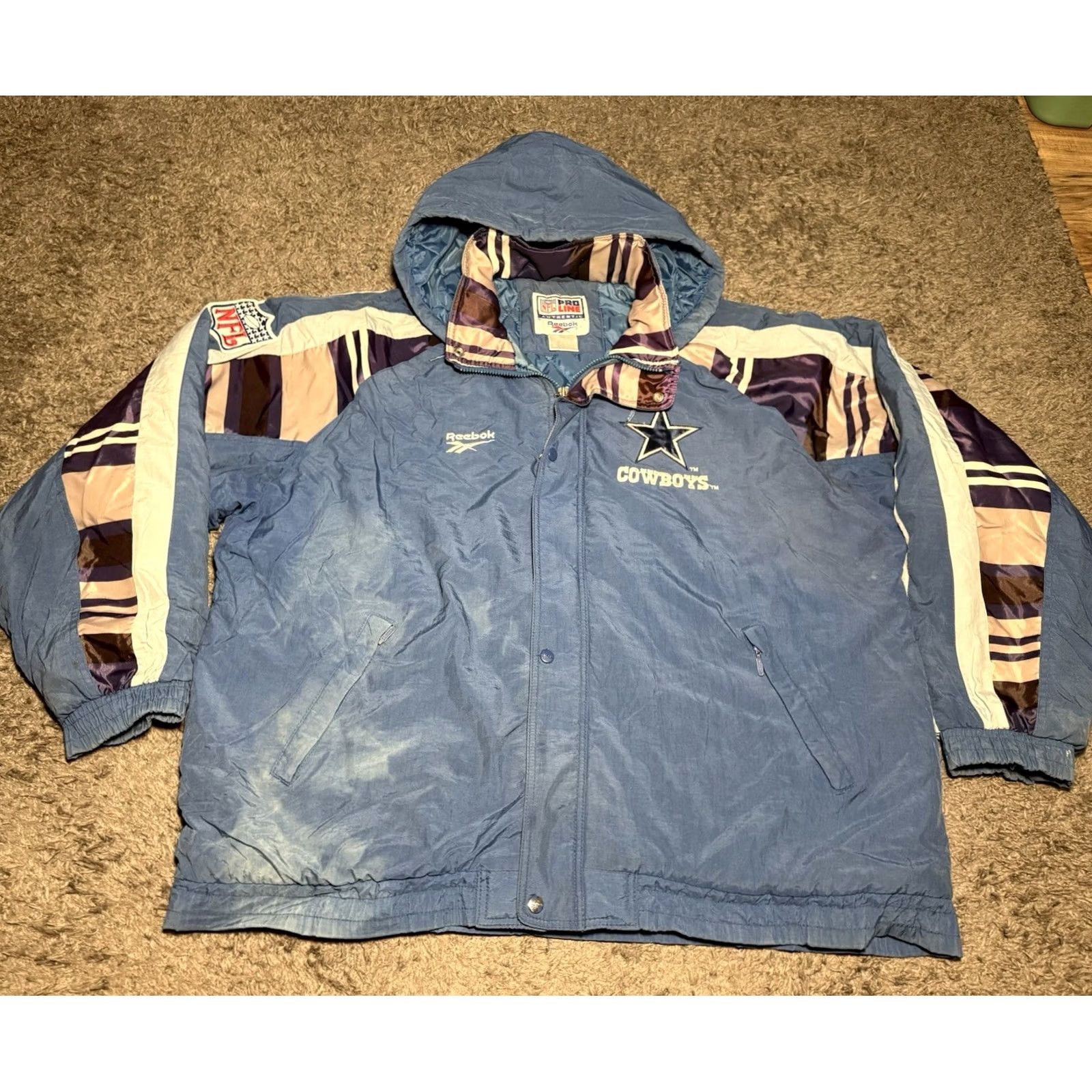 Reebok VINTAGE Nike 90s Dallas Cowboys Reebok Pro Line Puffer Jacket NFL Blue 2XL XXL Mens Size US XXL / EU 58 / 5 - 3 Thumbnail