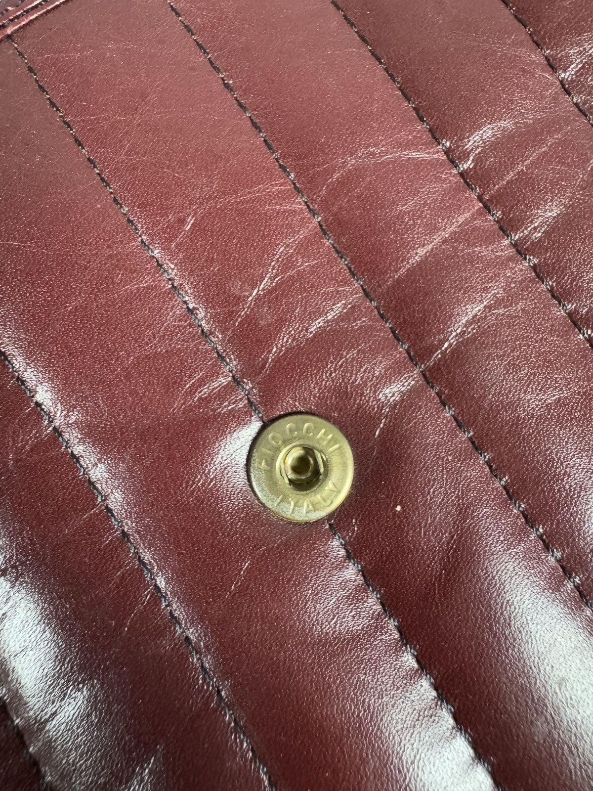 Vintage Vintage Fiocchi Italy Burgundy Leather Smooth Crossbody Bag Size ONE SIZE - 8 Thumbnail