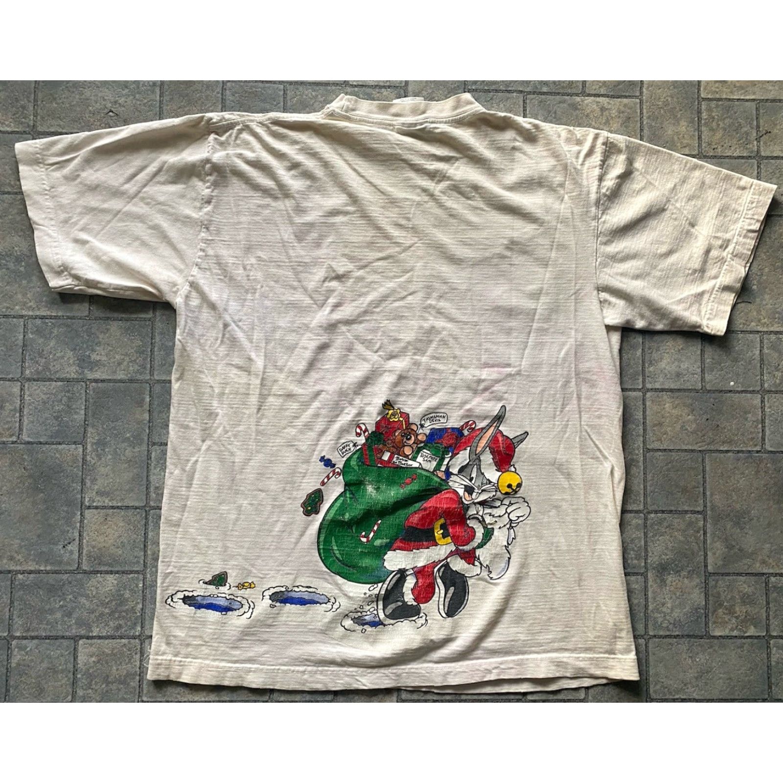 Vintage VINTAGE 1990s Bugs Bunny T Shirt Warner Bros Prime Harvest Men XL Christmas White Shirt Mens XL Christmas Size US XL / EU 56 / 4 - 2 Thumbnail