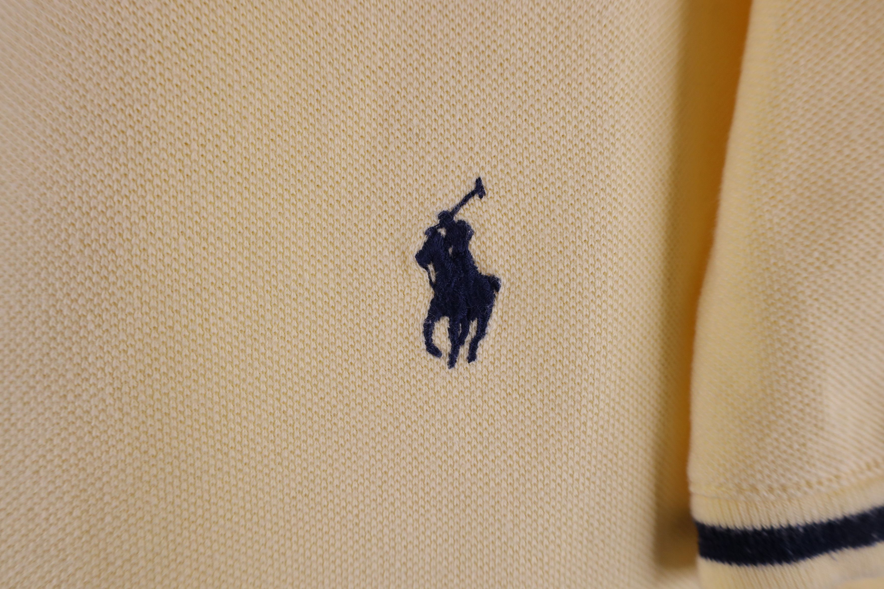 Ralph Lauren × Vintage Vintage 90s Ralph Lauren Ringer V-Neck T-Shirt Yellow Size US L / EU 52-54 / 3 - 4 Thumbnail