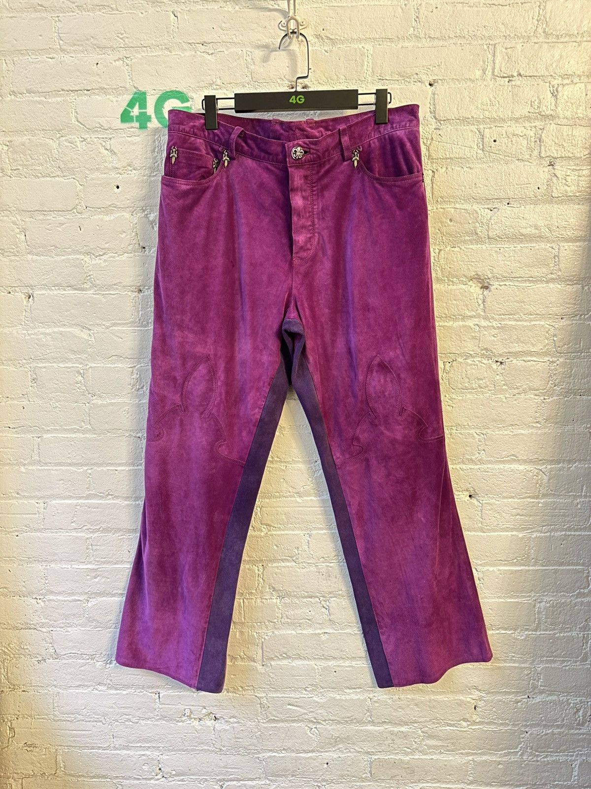 Chrome Hearts CHROME HEARTS PURPLE SUEDE FLURS Size US 34 / EU 50 - 1 Thumbnail
