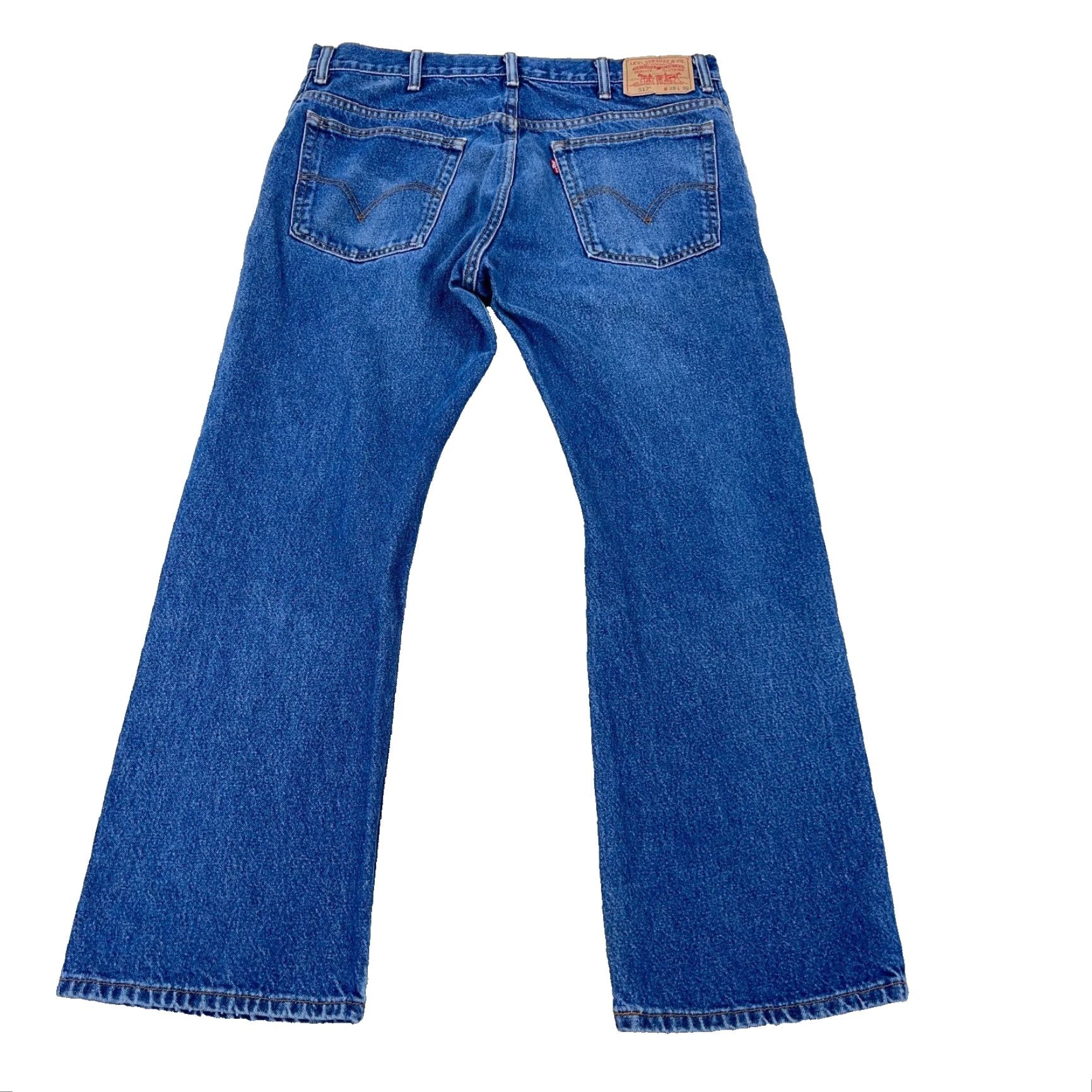 Levi's VINTAGE Levi's 517 Jeans Men 36x29 Boot Cut Med Wash Dark Blue Jeans Mens 1990s 2000s Vintage Levis Bootcut Jeans Size US 36 / EU 52 - 2 Thumbnail