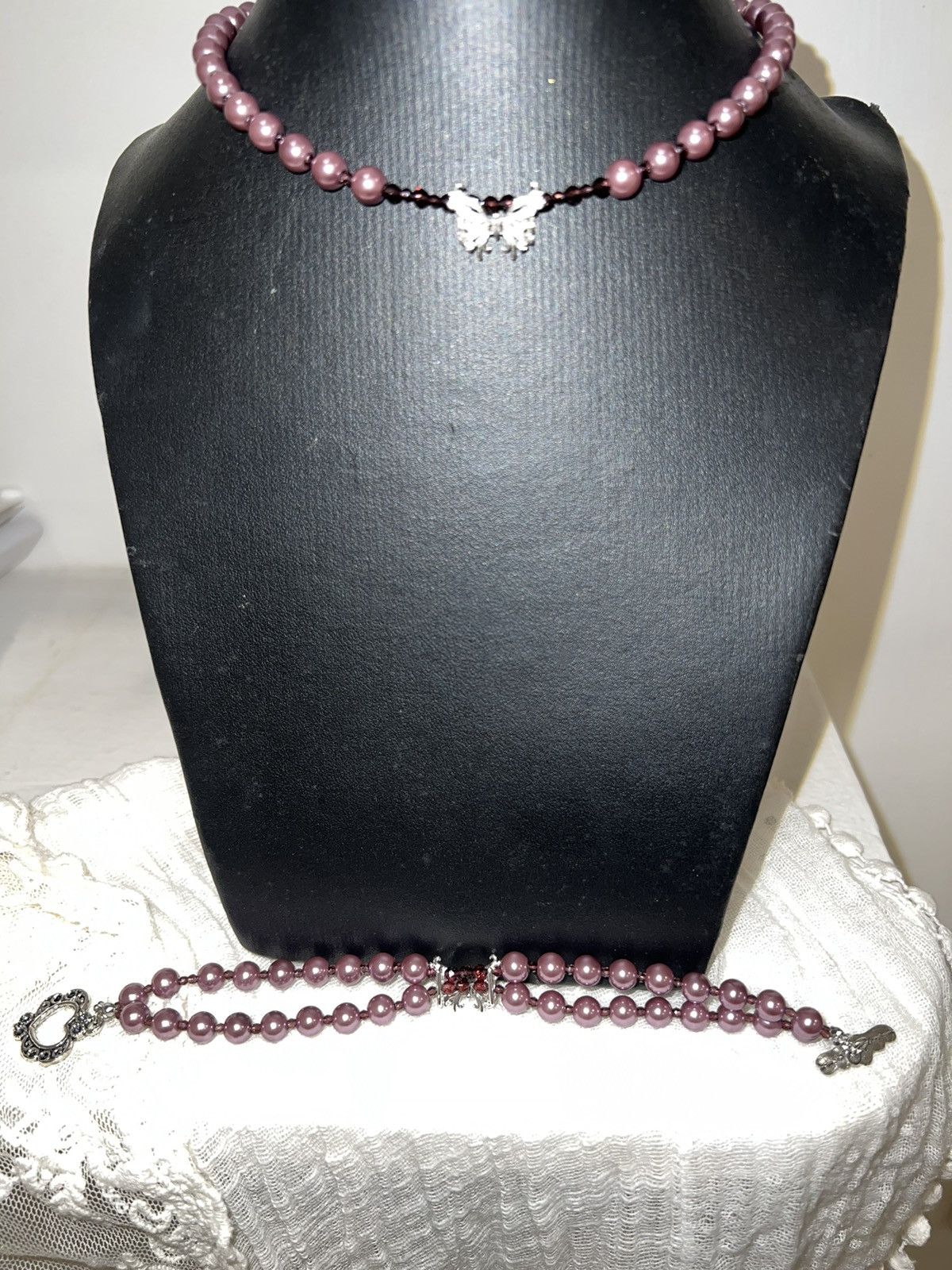 Japanese Brand Purple butterfly imitation pearl set 🔮🦋 Size ONE SIZE - 21 Thumbnail