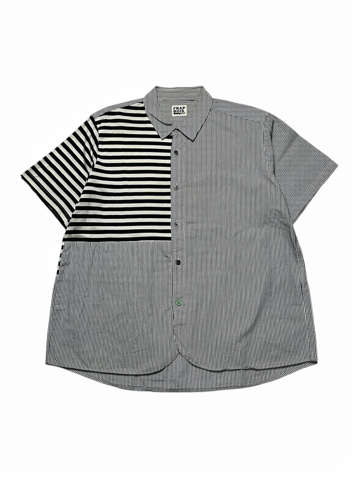 Frapbois × Issey Miyake × Japanese Brand FRAPBOIS Issey Miyake Shirt Short Sleeve Button Up Striped Size US M / EU 48-50 / 2 - 1 Thumbnail
