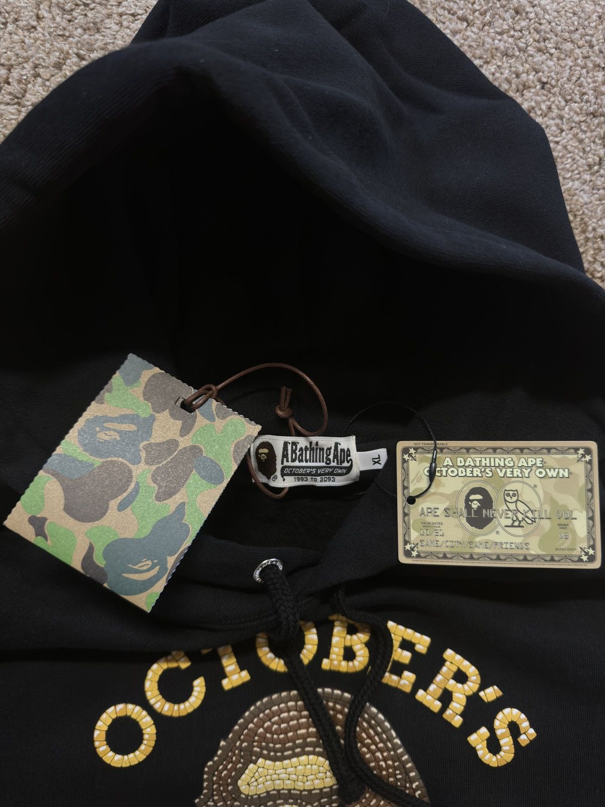 Bape Bape x OVO Subway Tile Hoodie Size US XL / EU 56 / 4 - 7 Thumbnail