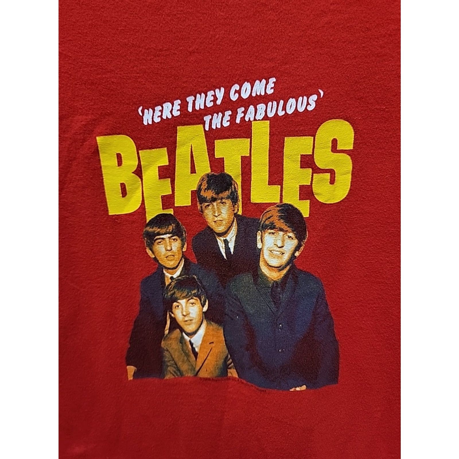 Fruit Of The Loom VINTAGE Beatles T Shirt Mens L Red American Tour Crew Neck Nike Size US L / EU 52-54 / 3 - 2 Thumbnail