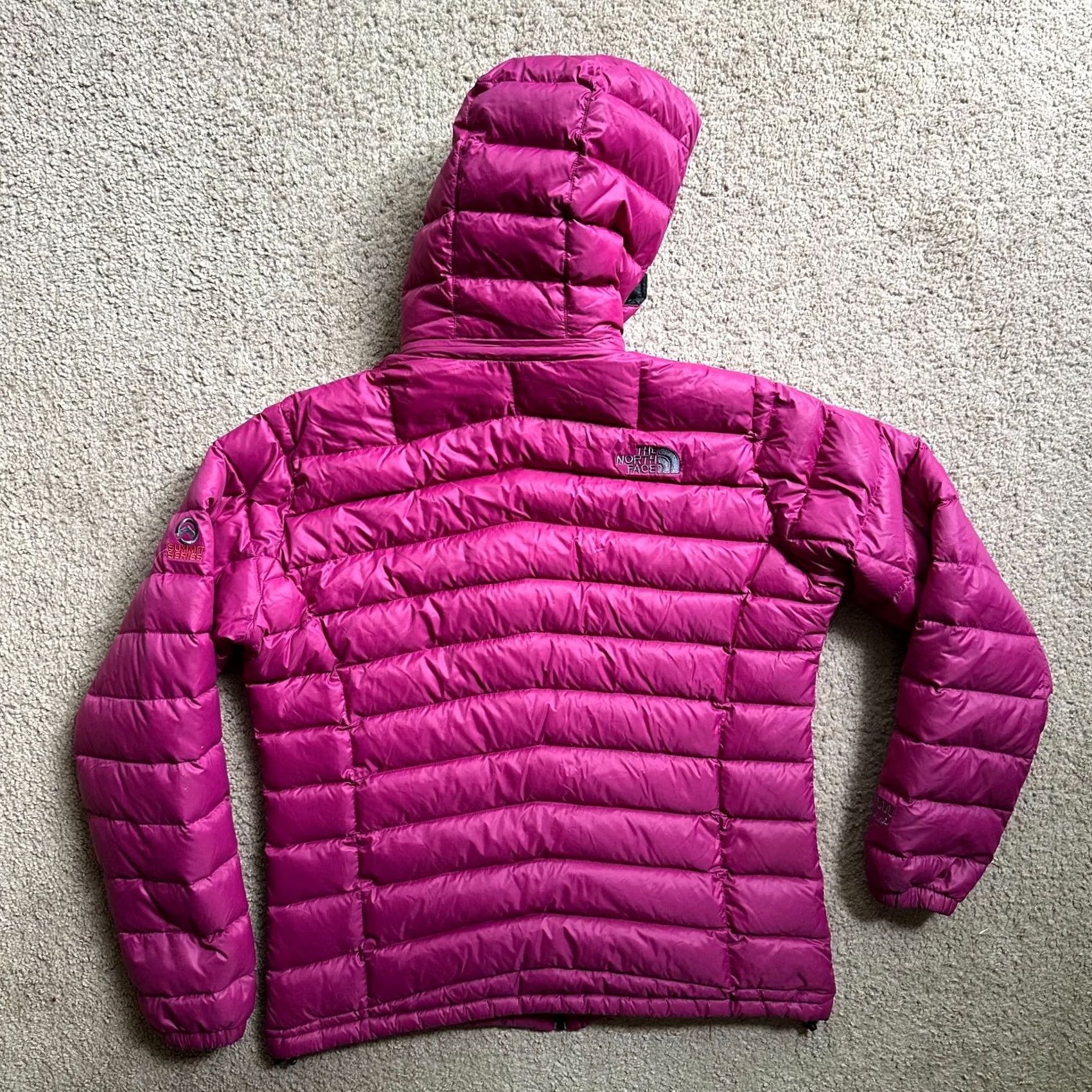 The North Face The North Face Womens Large Summit Series Puffer Jacket Pink 600 Downfill Hooded Full Zip *Repaired* Size L / US 10 / IT 46 - 2 Thumbnail