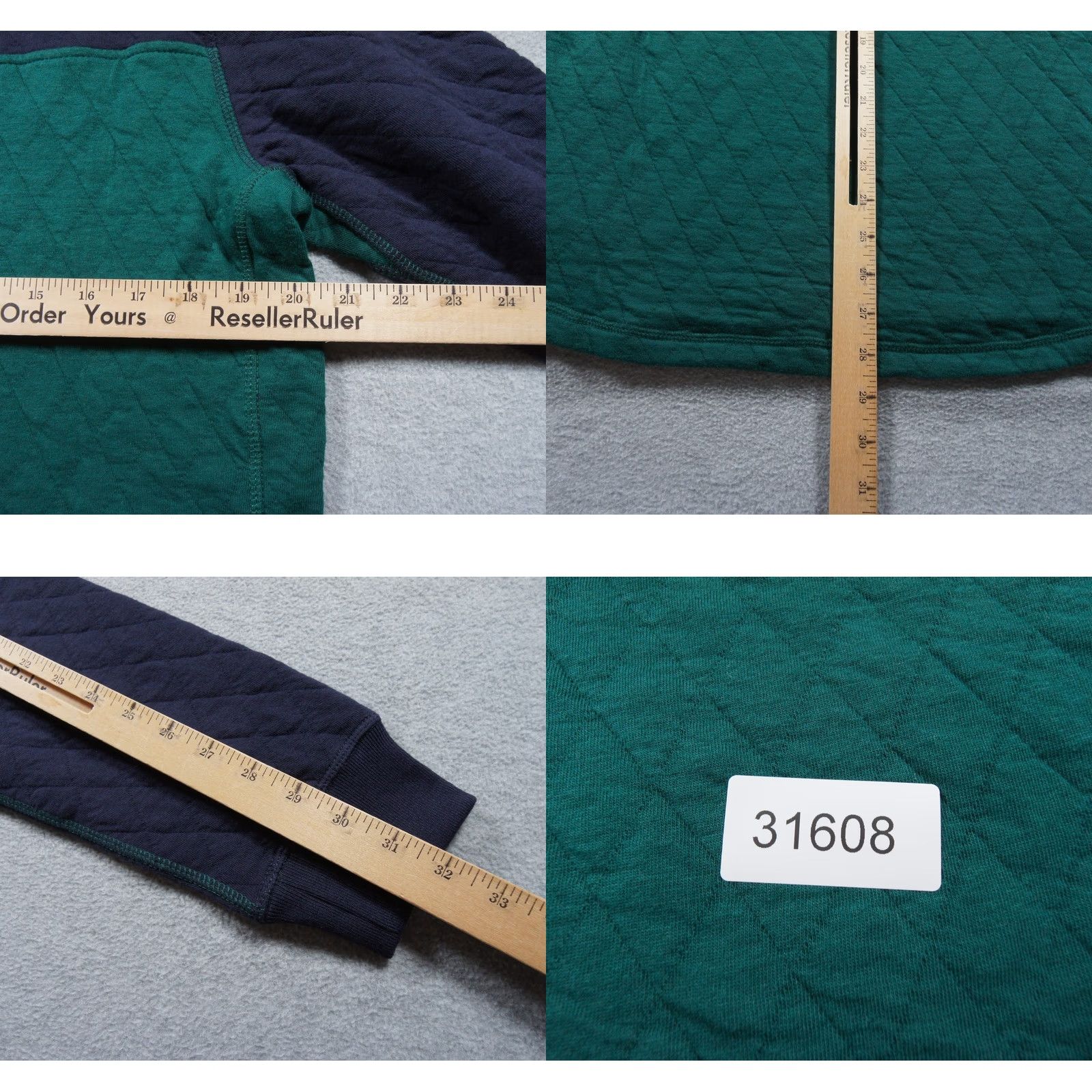 J.Crew JCrew Sweatshirt Mens Medium Green Colorblock Quilted 1/4 Zip Sweater NEW Size US M / EU 48-50 / 2 - 8 Thumbnail