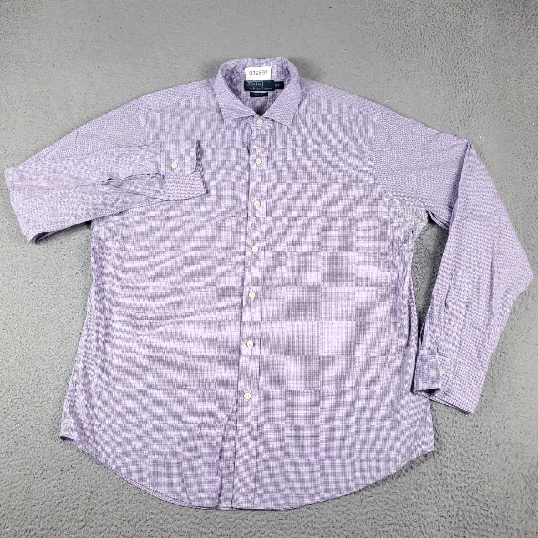 Ralph Lauren VINTAGE Ralph Lauren Shirt Mens XL Purple Casual Button-Up Long Sleeve Size US XL / EU 56 / 4 - 2 Thumbnail