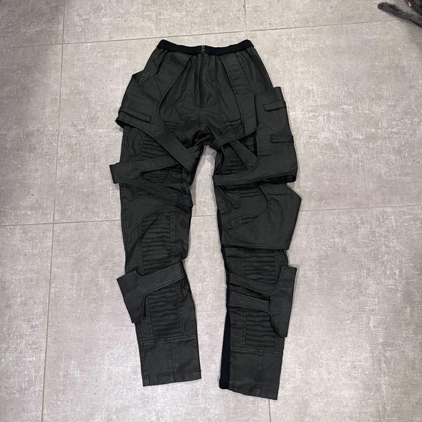 Demobaza Demobaza Black Tactical Crone Moto Joggers · Waxed Size 28" / US 6 / IT 42 - 1 Thumbnail