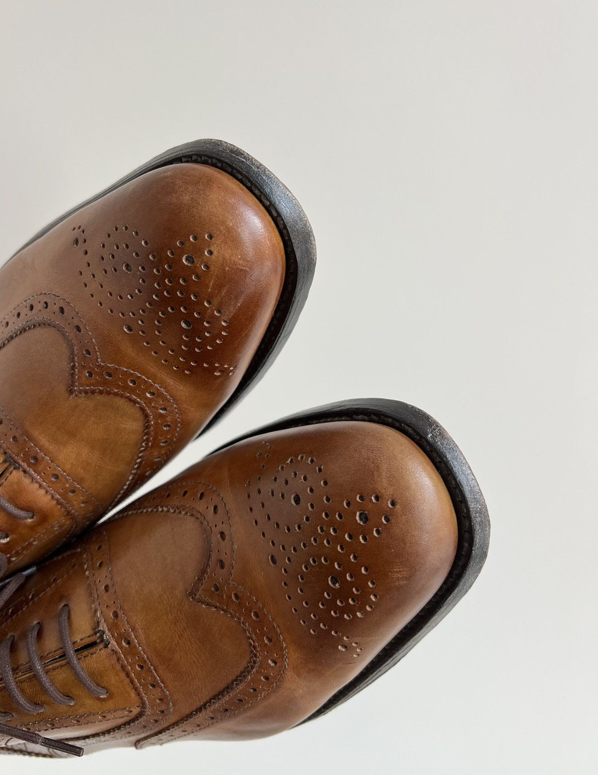 Benson × Genuine Leather Benson Casablanca Leather Brogue Hand Made Classic Shoes Size US 9 / EU 42 - 4 Thumbnail