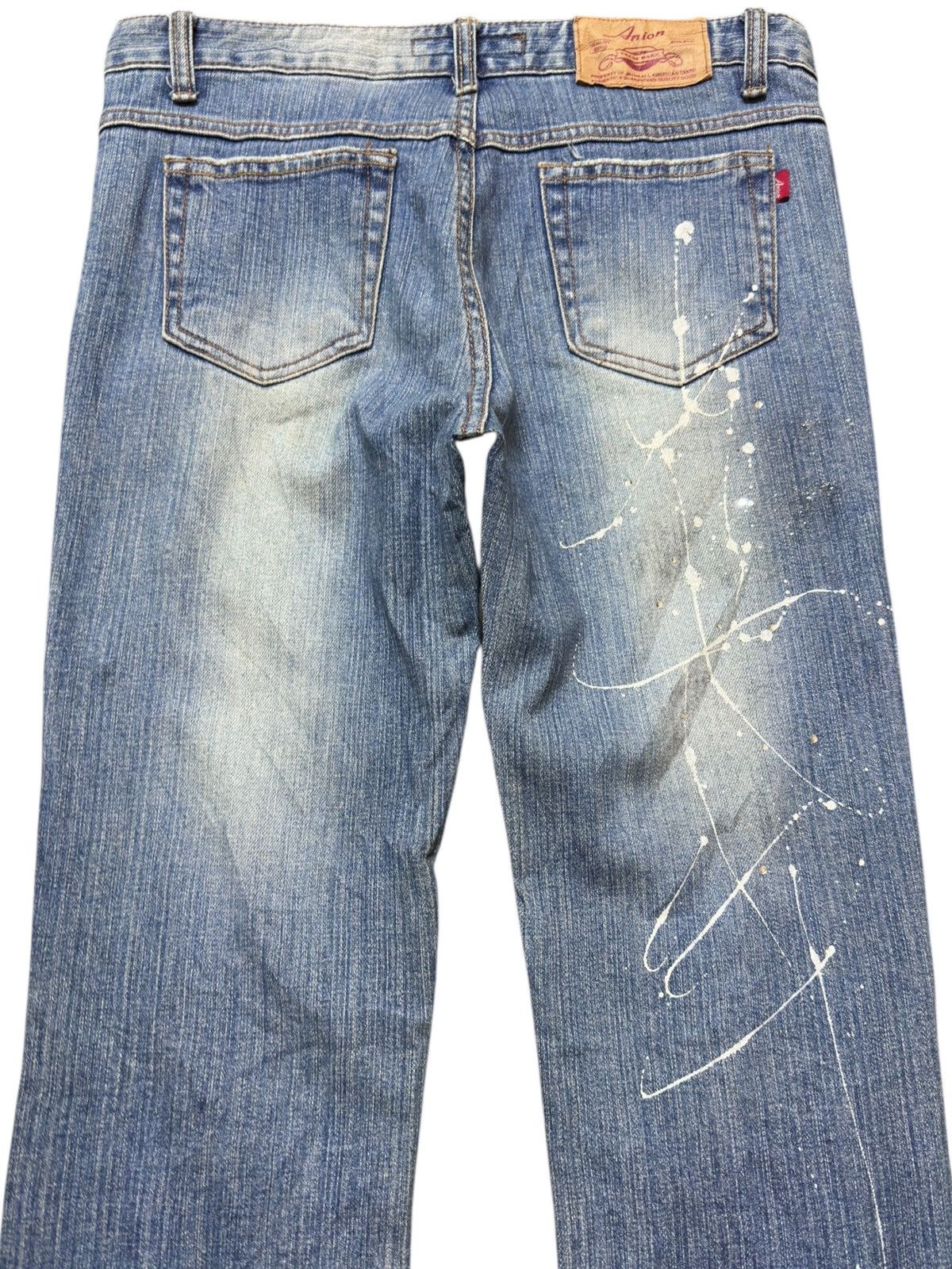 Le Grande Bleu (L.G.B.) Vintage Anion Flare Faded paint Spaltter Blinker Denim Size US 30 / EU 46 - 5 Thumbnail