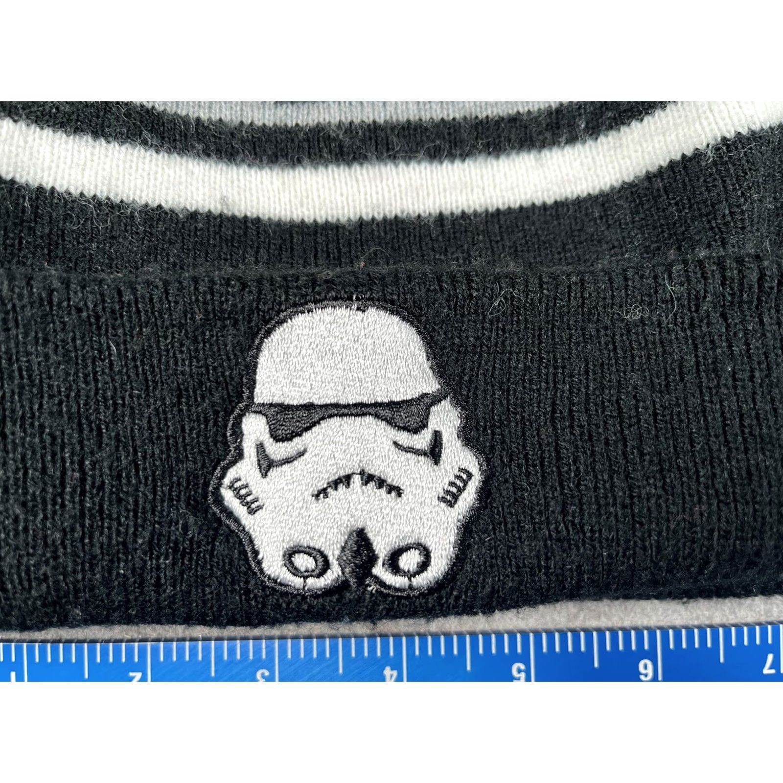 Star Wars Star Wars Beanie Mens One Size Black Striped Stormtrooper Knit Winter Casual Hat Size ONE SIZE - 2 Thumbnail