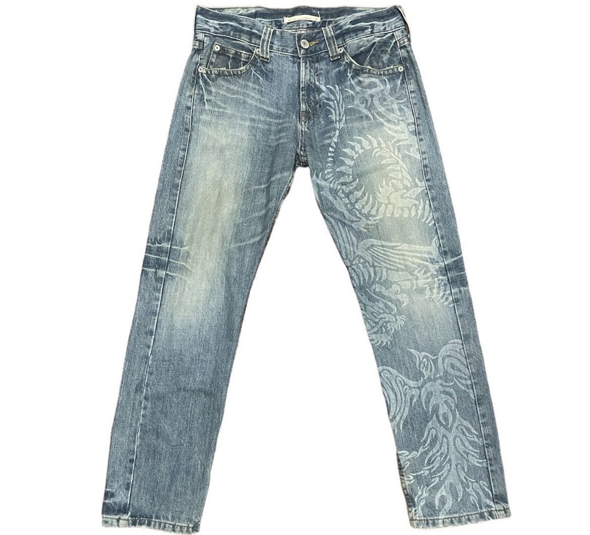 image of Distressed Denim Burning Violet Painter Denim in Blue, Men's (Size 34)