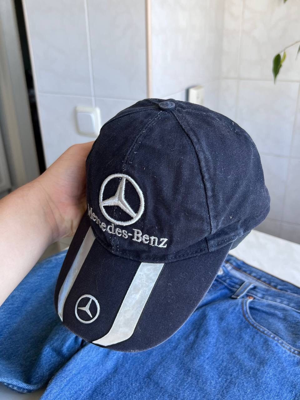 Mercedes-Benz Vintage Mercedes Benz Reflective Cap 90s navy Size ONE SIZE - 6 Thumbnail