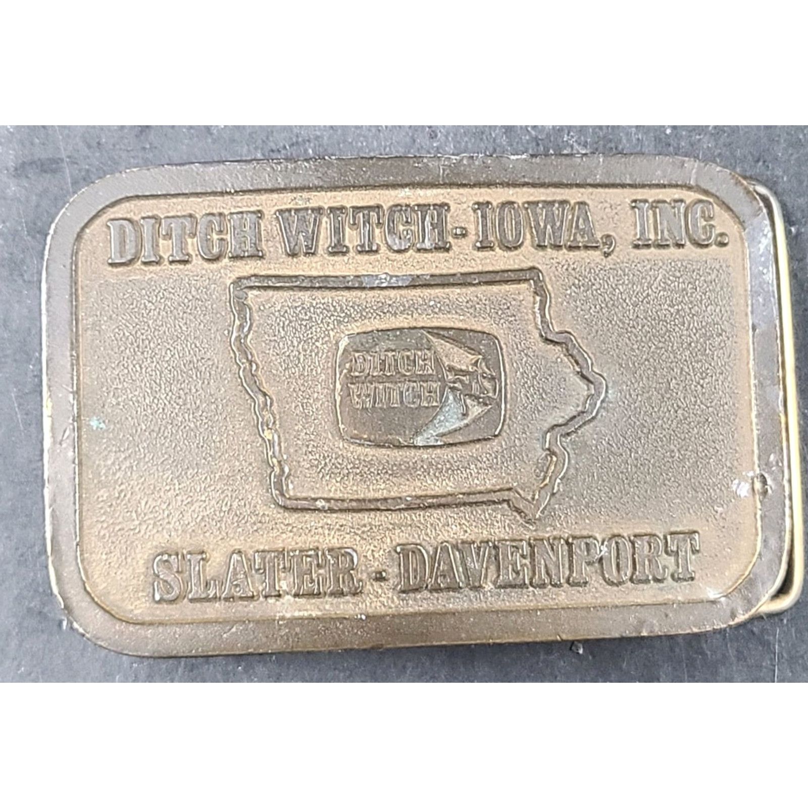 Vintage VINTAGE Hit Line Ditch Witch Solid Brass Belt Buckle 3” Bronze Cowboy Western Rockabilly Adult Unisex Mens Womens 1980s Size ONE SIZE - 2 Thumbnail