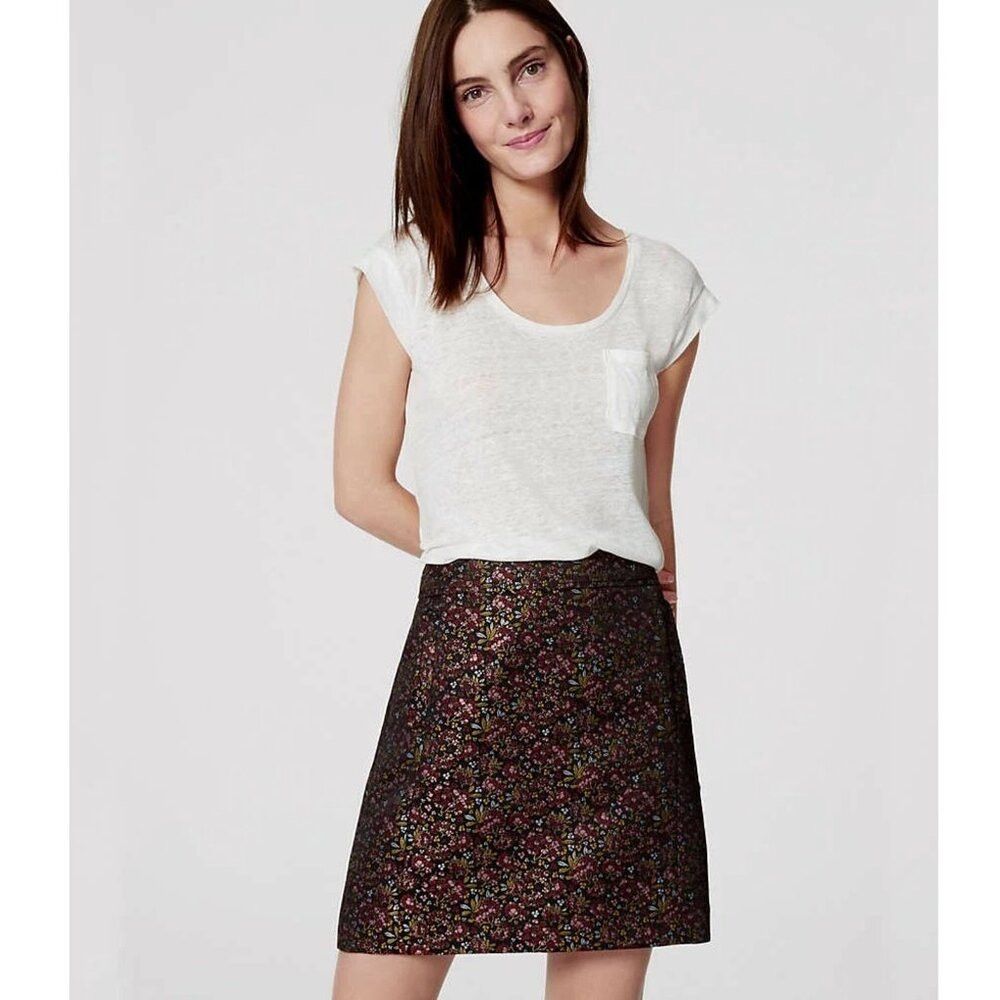 Loft NWT New Ann Taylor Loft Hydrangea Pencil Skirt Size 6 Size 28" / US 6 / IT 42 - 1 Thumbnail