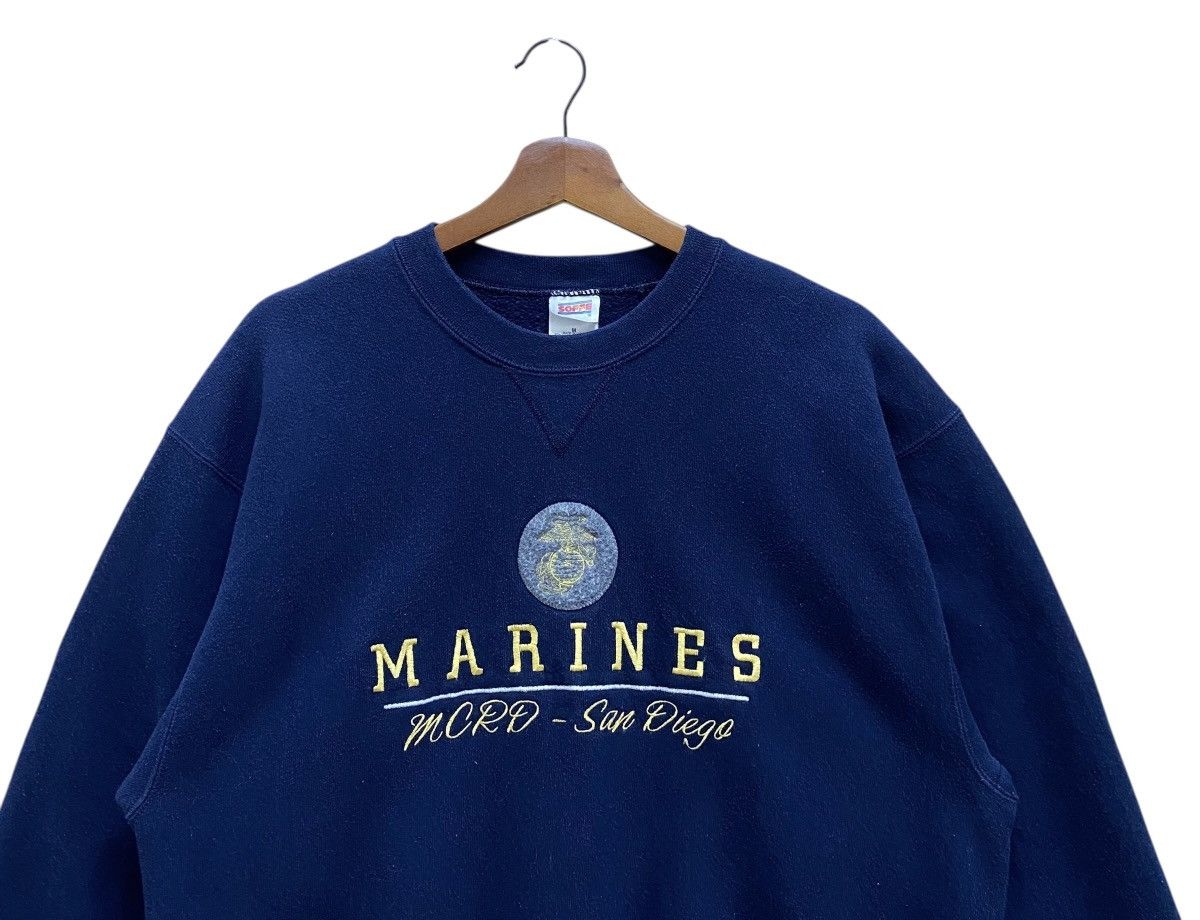 Soffe Vintage 90s Marines MCRD San Diego Sweatshirt M Made in USA Size US M / EU 48-50 / 2 - 2 Thumbnail