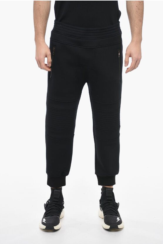 image of Neil Barrett Low-Waist Skinny Fit Neoprene Biker Pants in Black, Men's (Size 31)