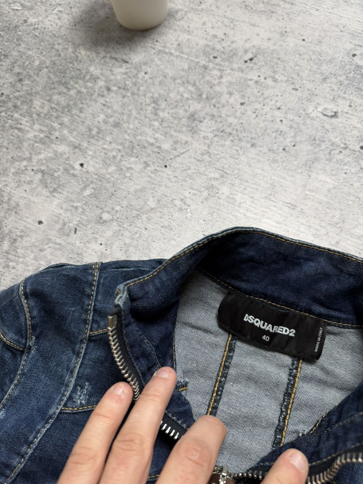 Dsquared2 Dsquared2 Disstresed Striped Lines Archive Denim Jacket Size S / US 4 / IT 40 - 10 Thumbnail