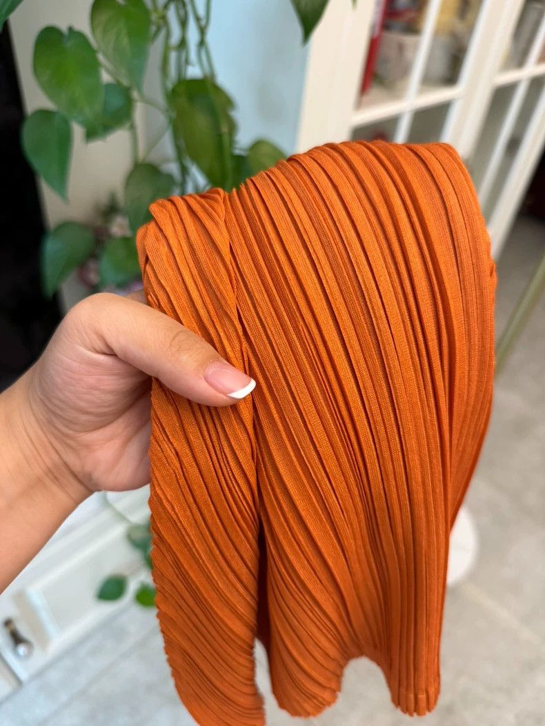 Issey Miyake Issey Miyake size:3 Pumpkin colored pleated short-sleeved Size XS / US 0-2 / IT 36-38 - 7 Thumbnail